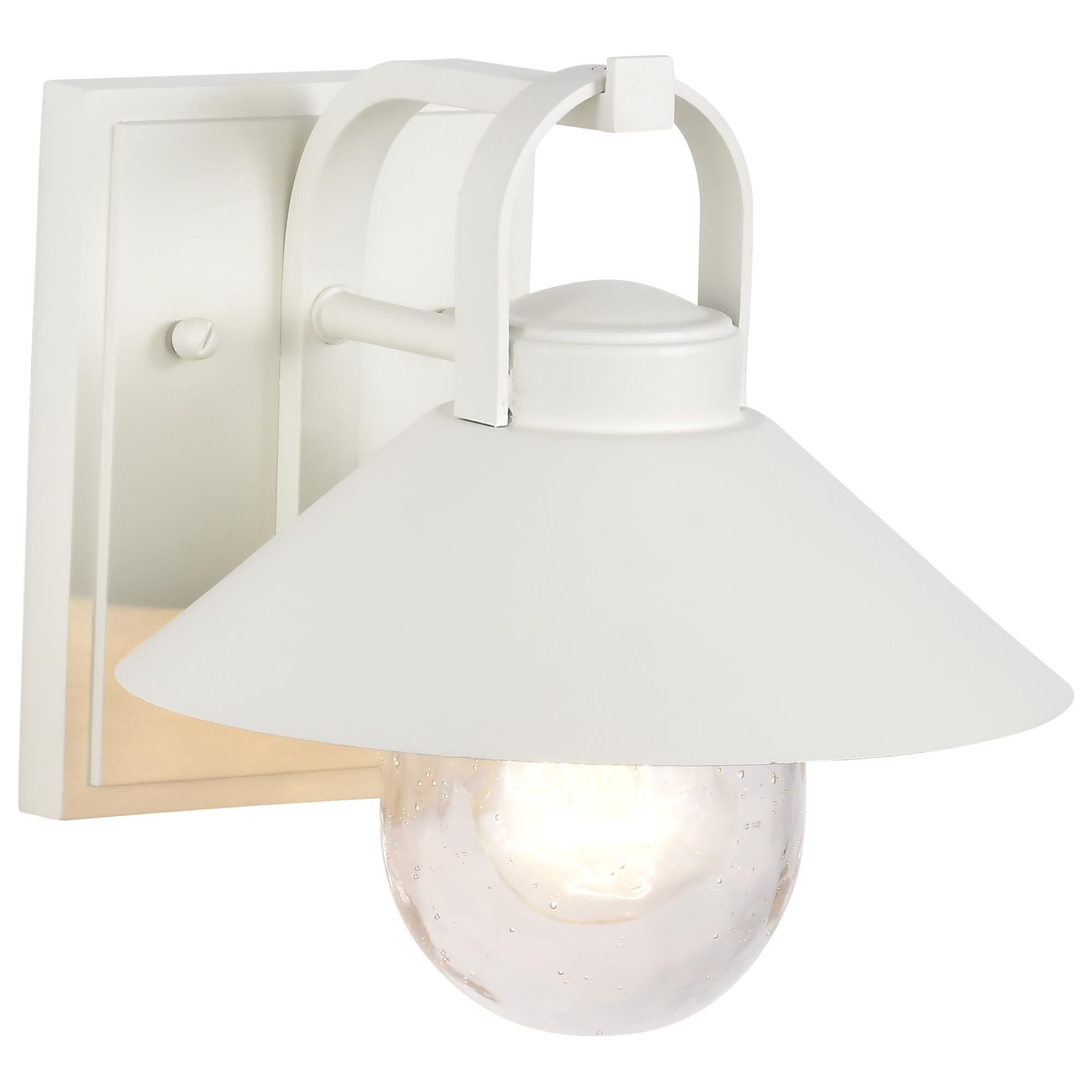 Shown in White finish and Clear Seeded glass
