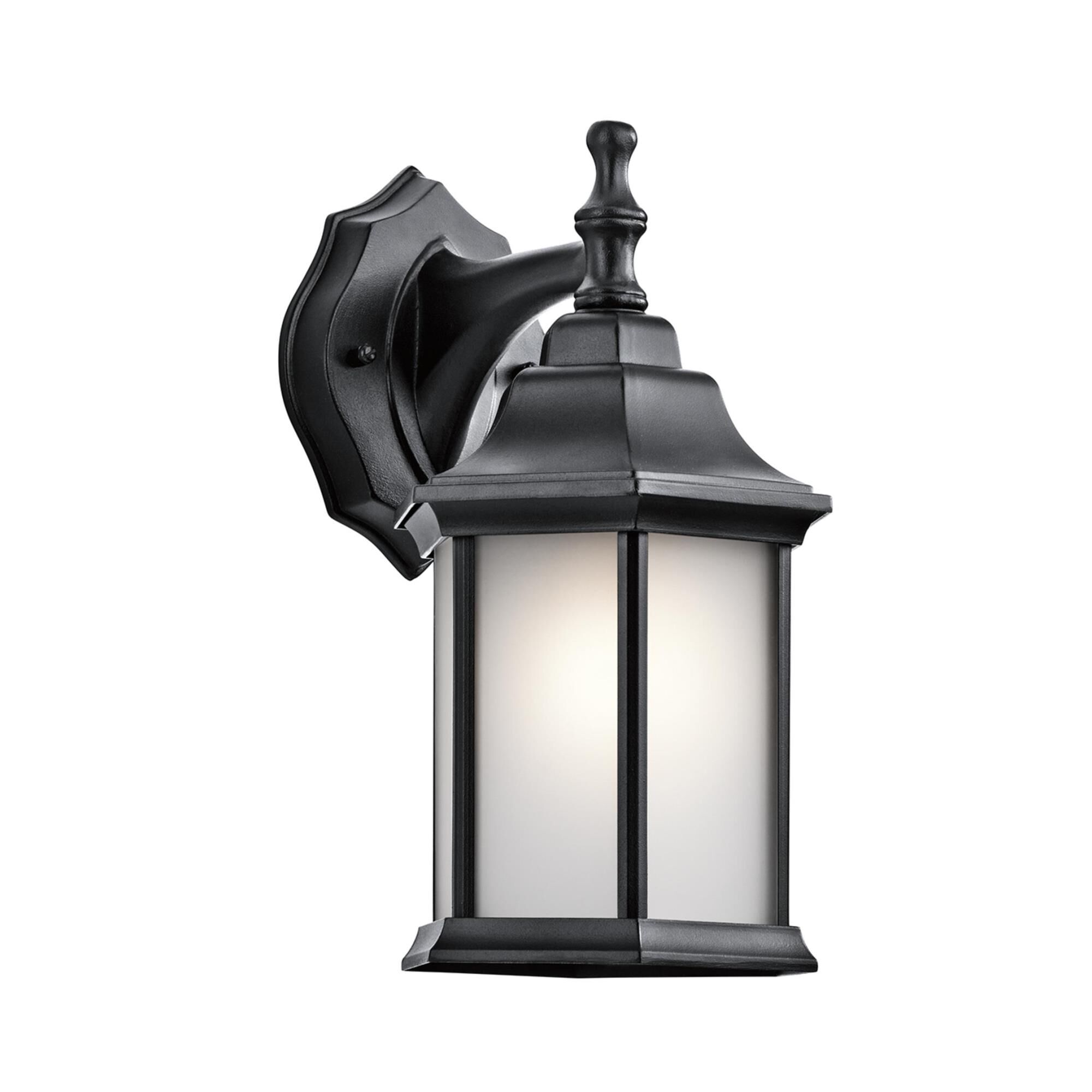 Shown in Black finish and Satin Etched glass