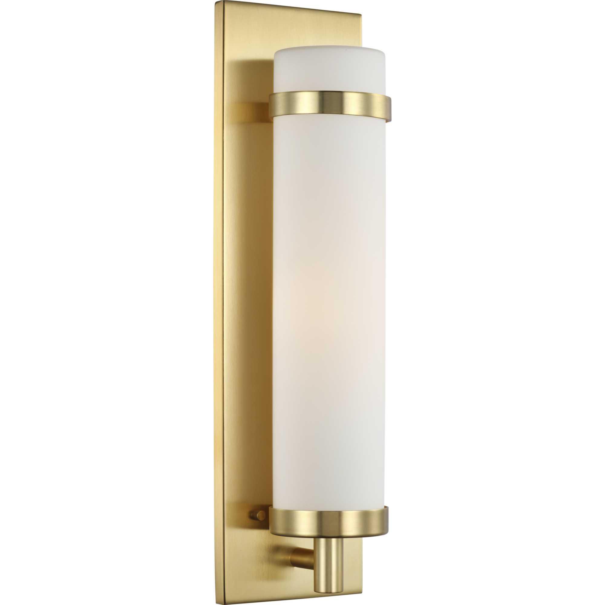 Shown in Satin Brass finish and Etched Opal glass