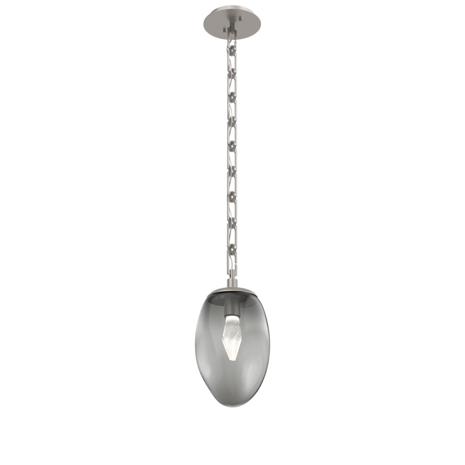 Shown in Beige Silver finish and Smoke with Large Crystal glass