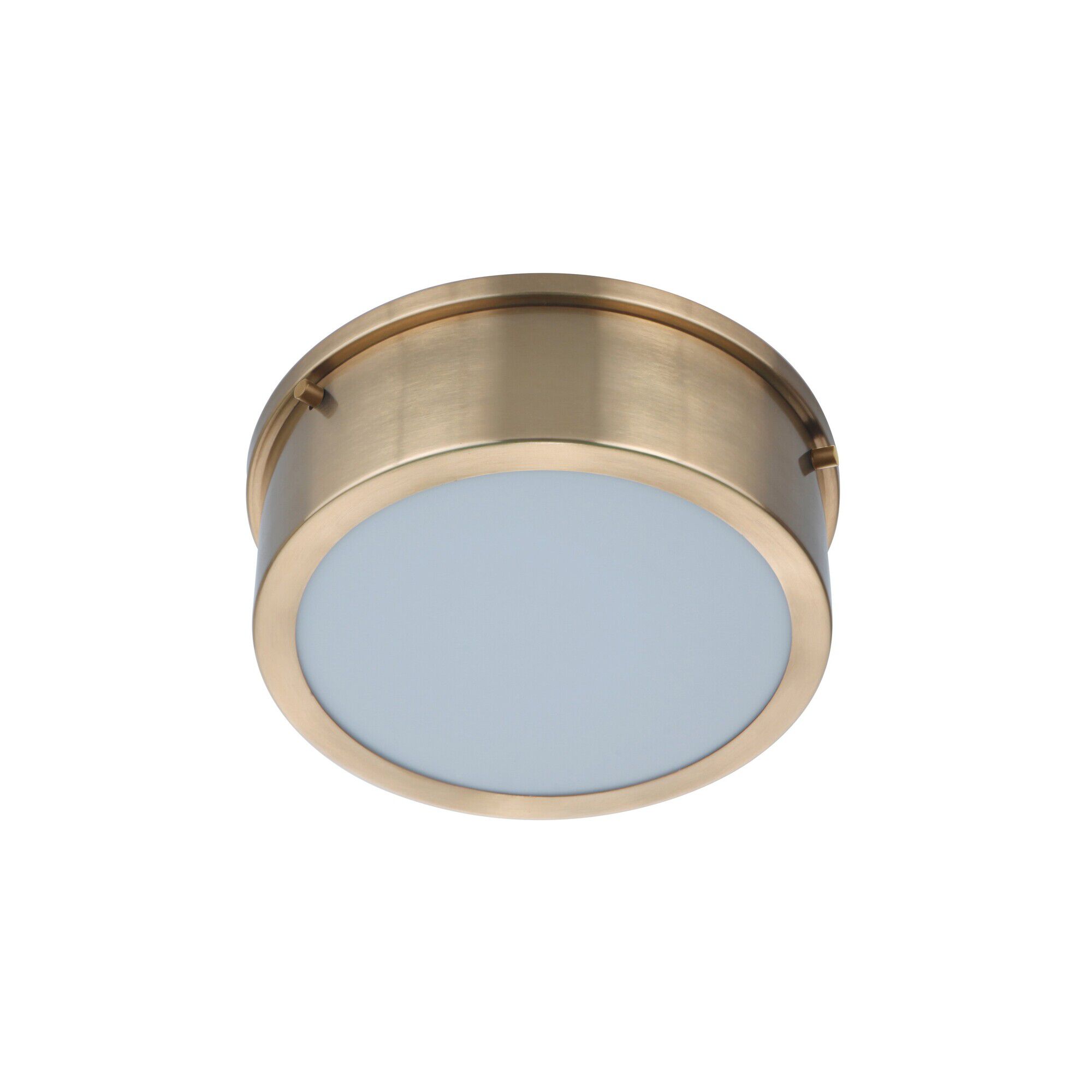 Shown in Satin Brass finish and White glass and Acrylic shade