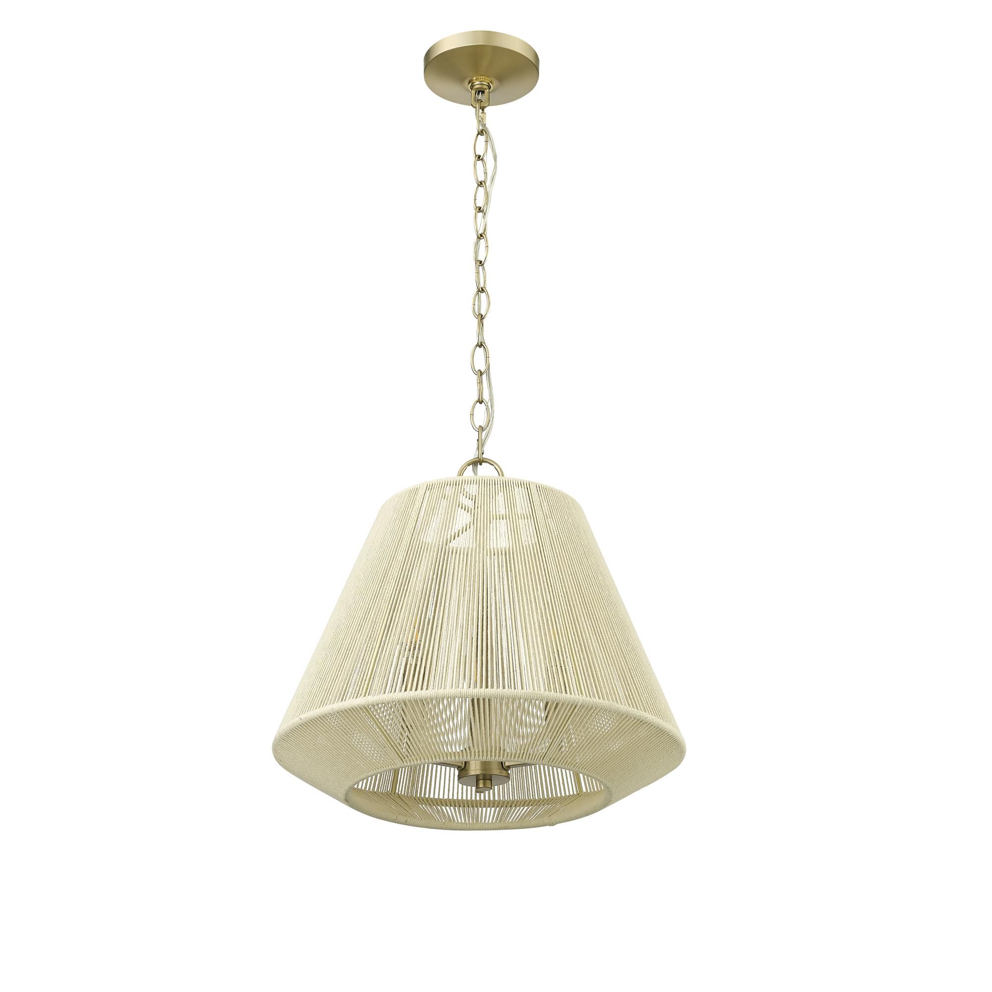 Shown in Modern Gold finish and Cotton Twine shade