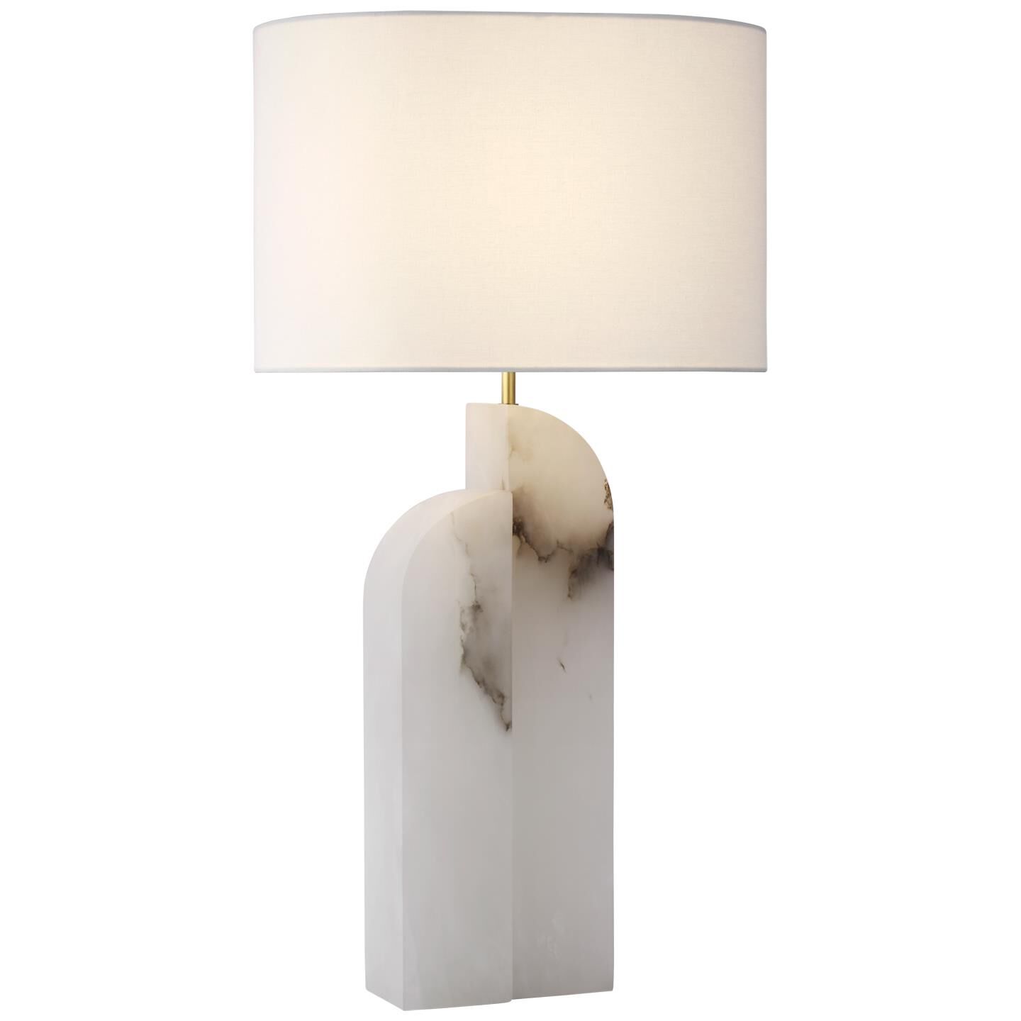 Shown in Alabaster finish and Linen Oval shade