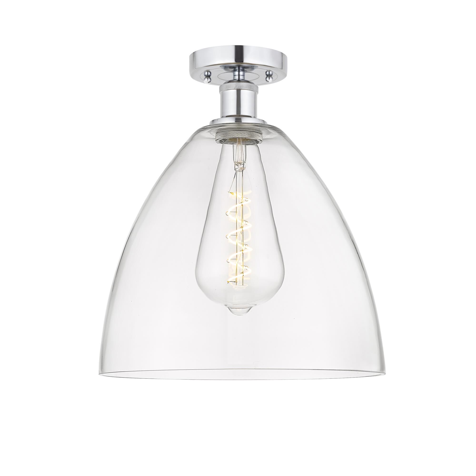 Shown in Polished Chrome finish and Clear glass