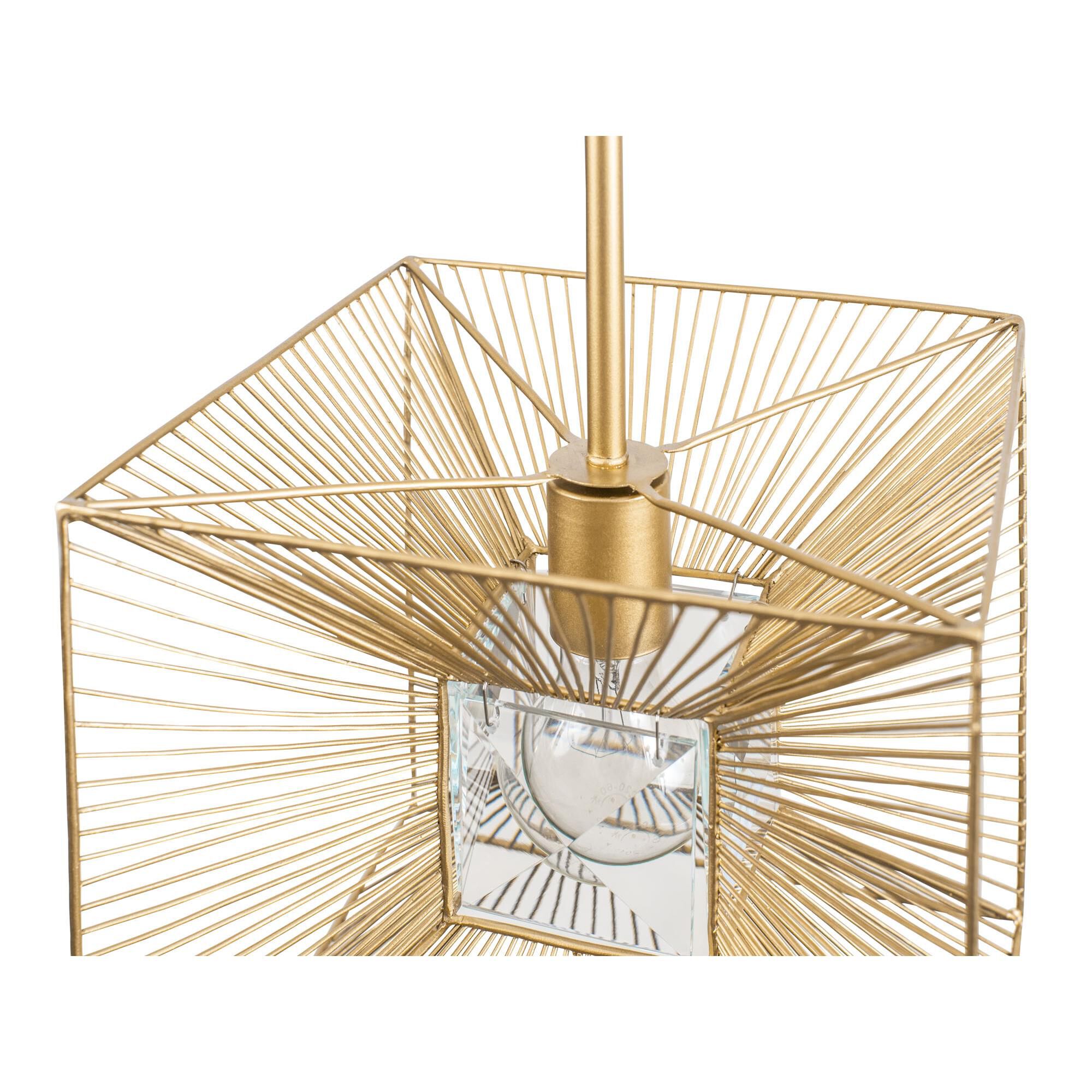 Shown in French Gold finish and Gold and Clear Premium Faceted Panels crystal