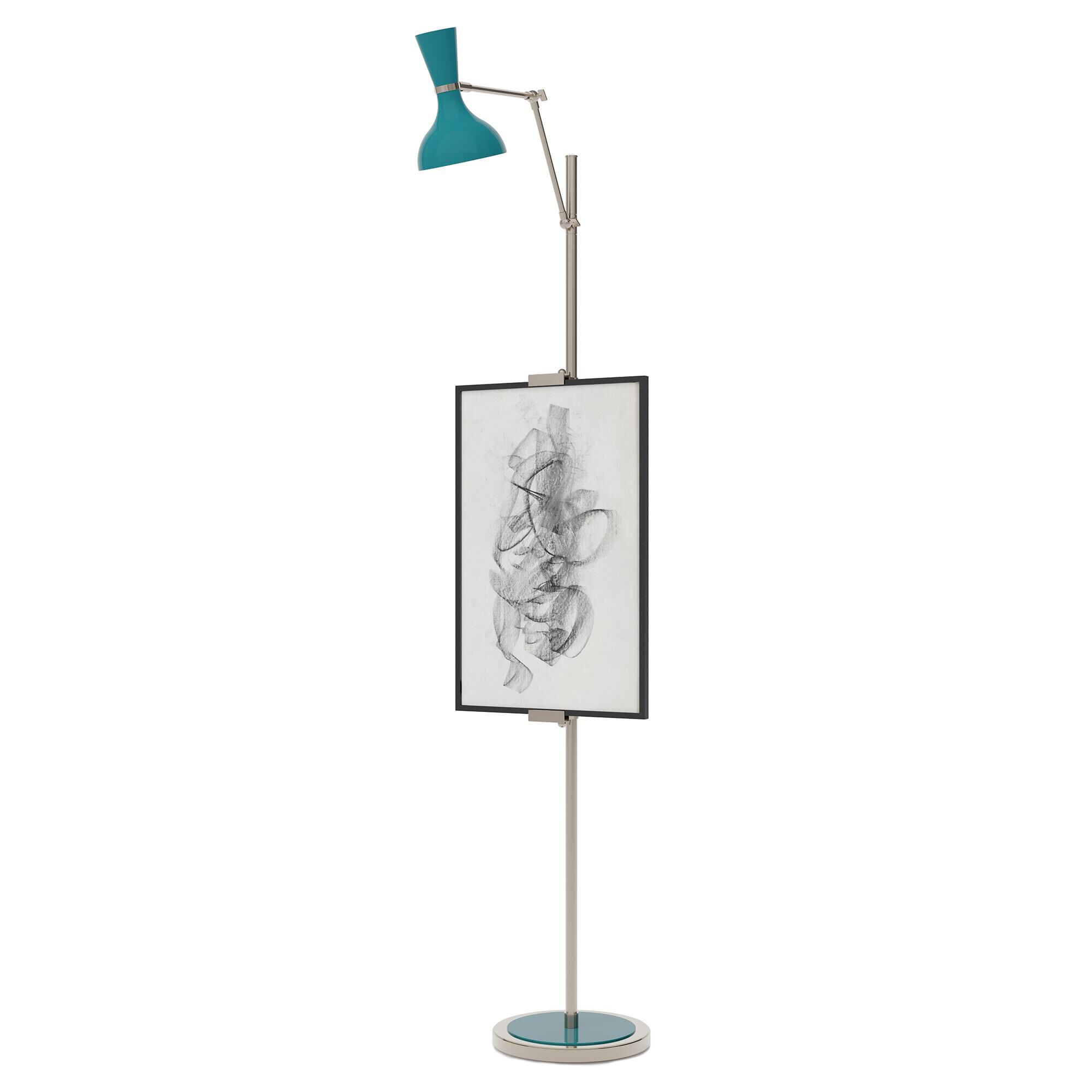 Shown in Polished Nickel finish and Peacock shade