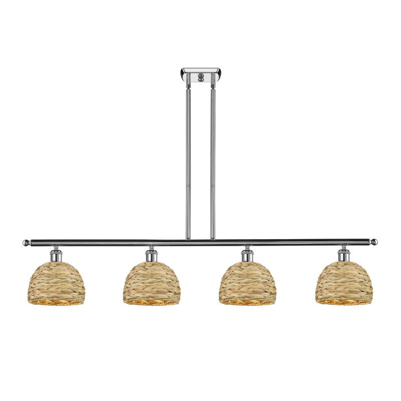 Bruno Marashlian Woven Rattan 48 Inch Linear Suspension Light by Innovations Lighting