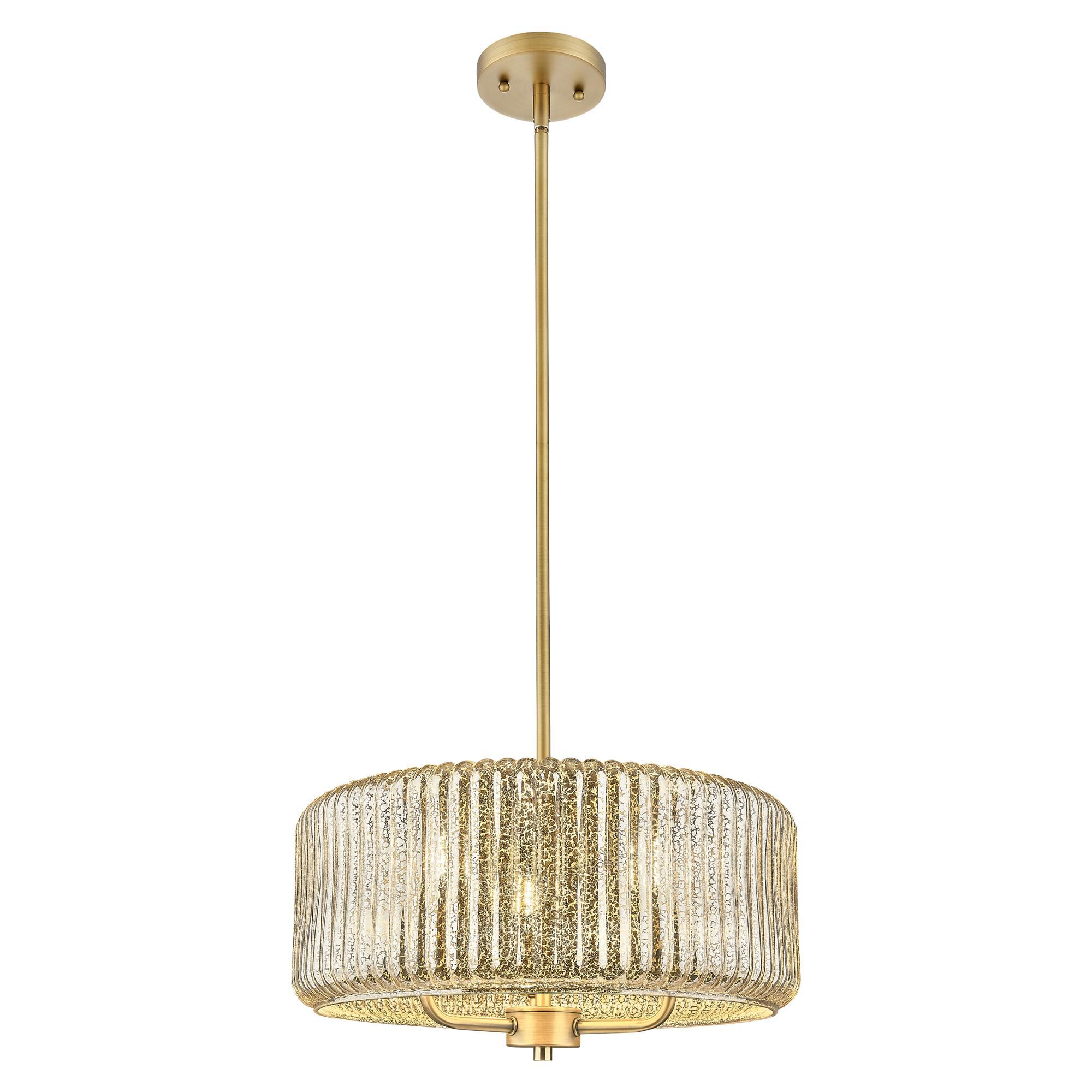 Shown in Brushed Brass finish and Mercury glass