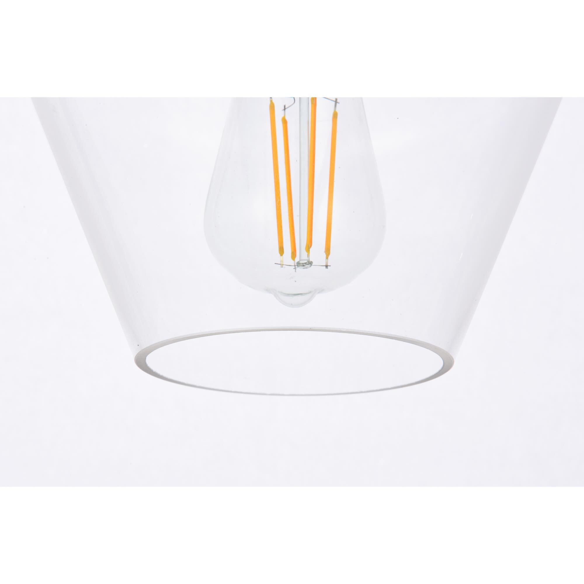 Shown in Brass finish and Clear glass