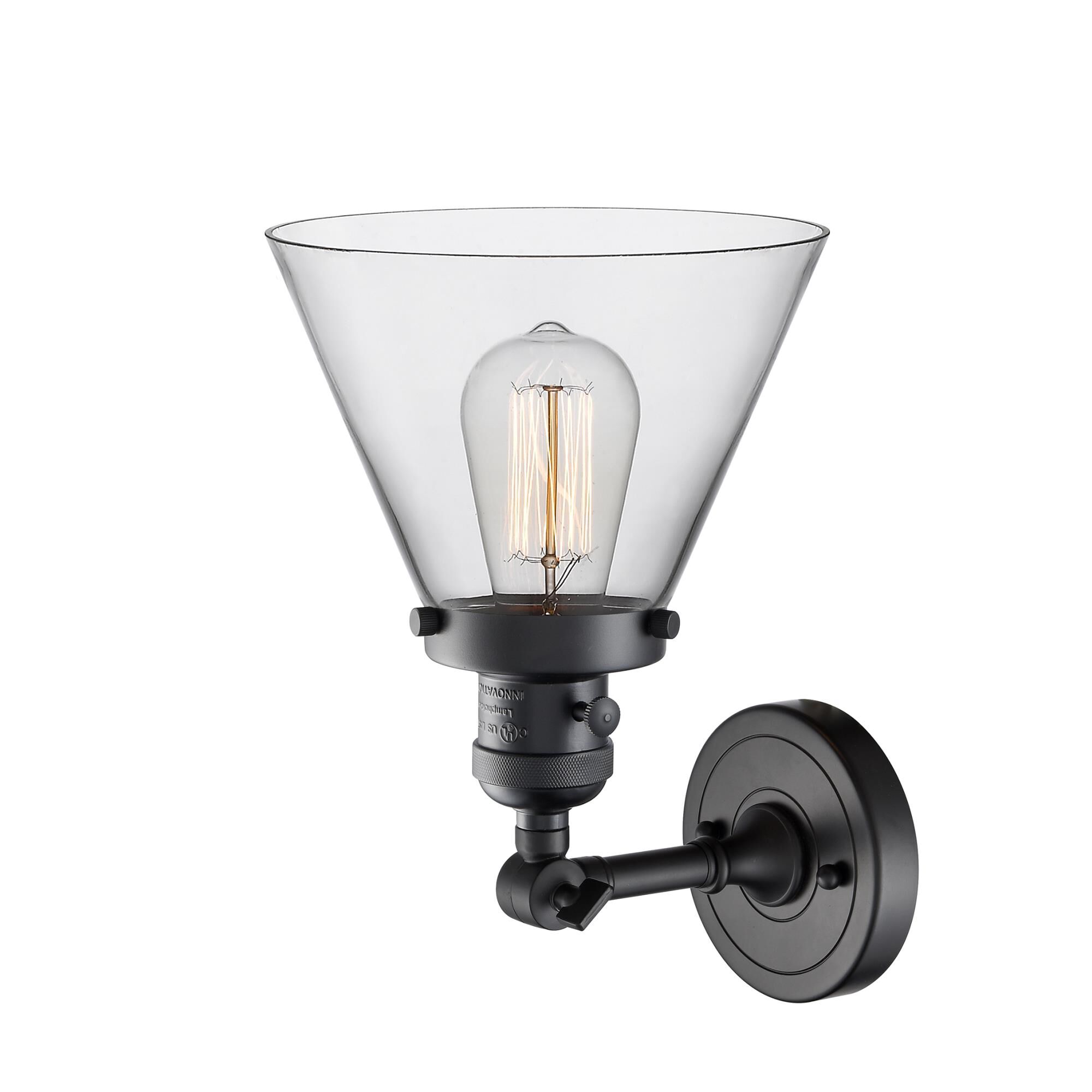 Shown in Matte Black finish and Clear glass and Brushed Satin Nickel shade and No Accent accent