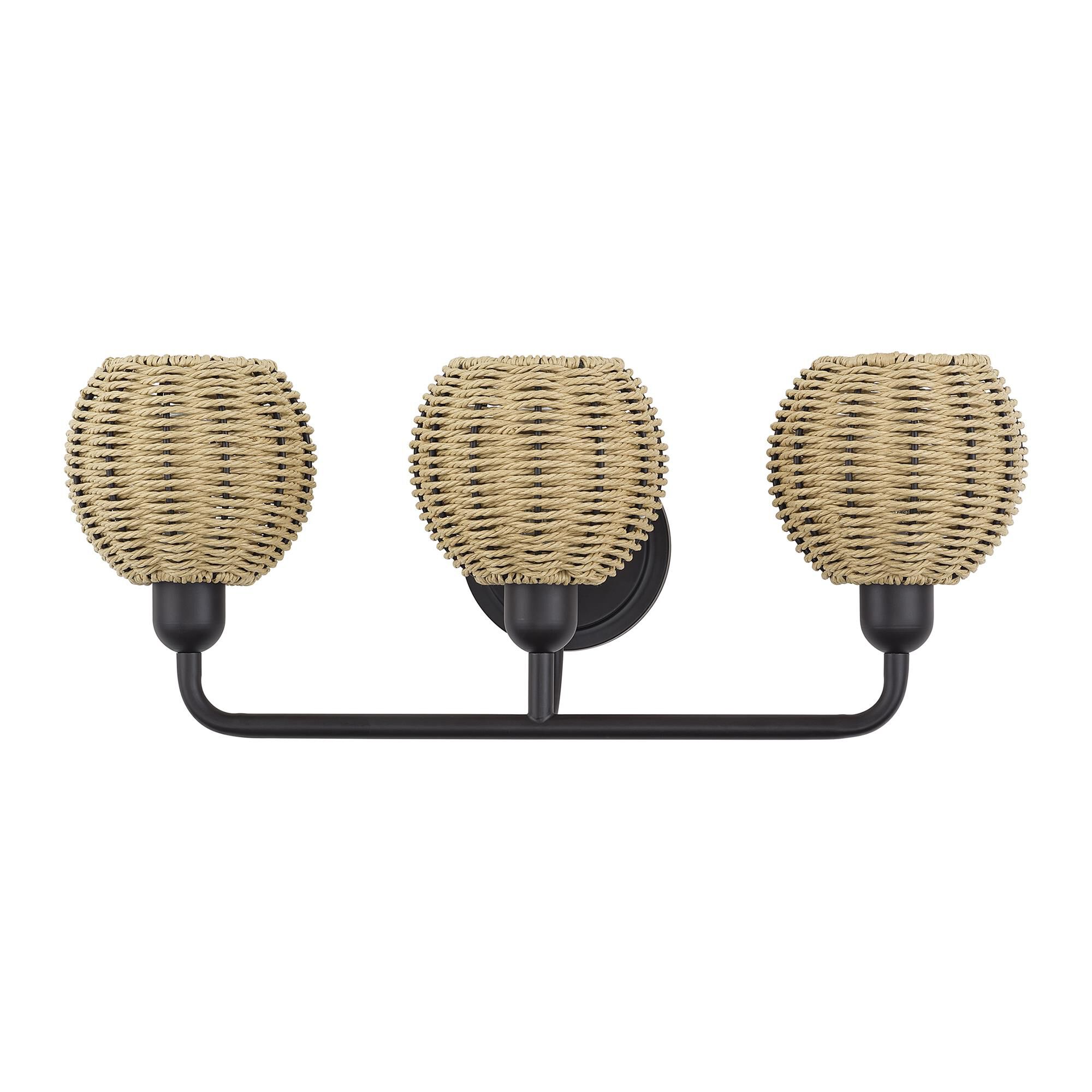 Shown in Bronze finish and Hand-Woven French Beige Paper Rope shade