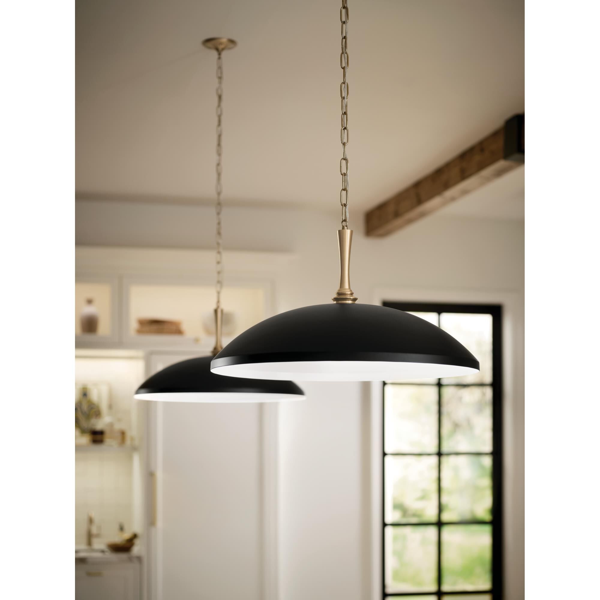 Shown in Black finish and Metal, Dome and Smooth shade