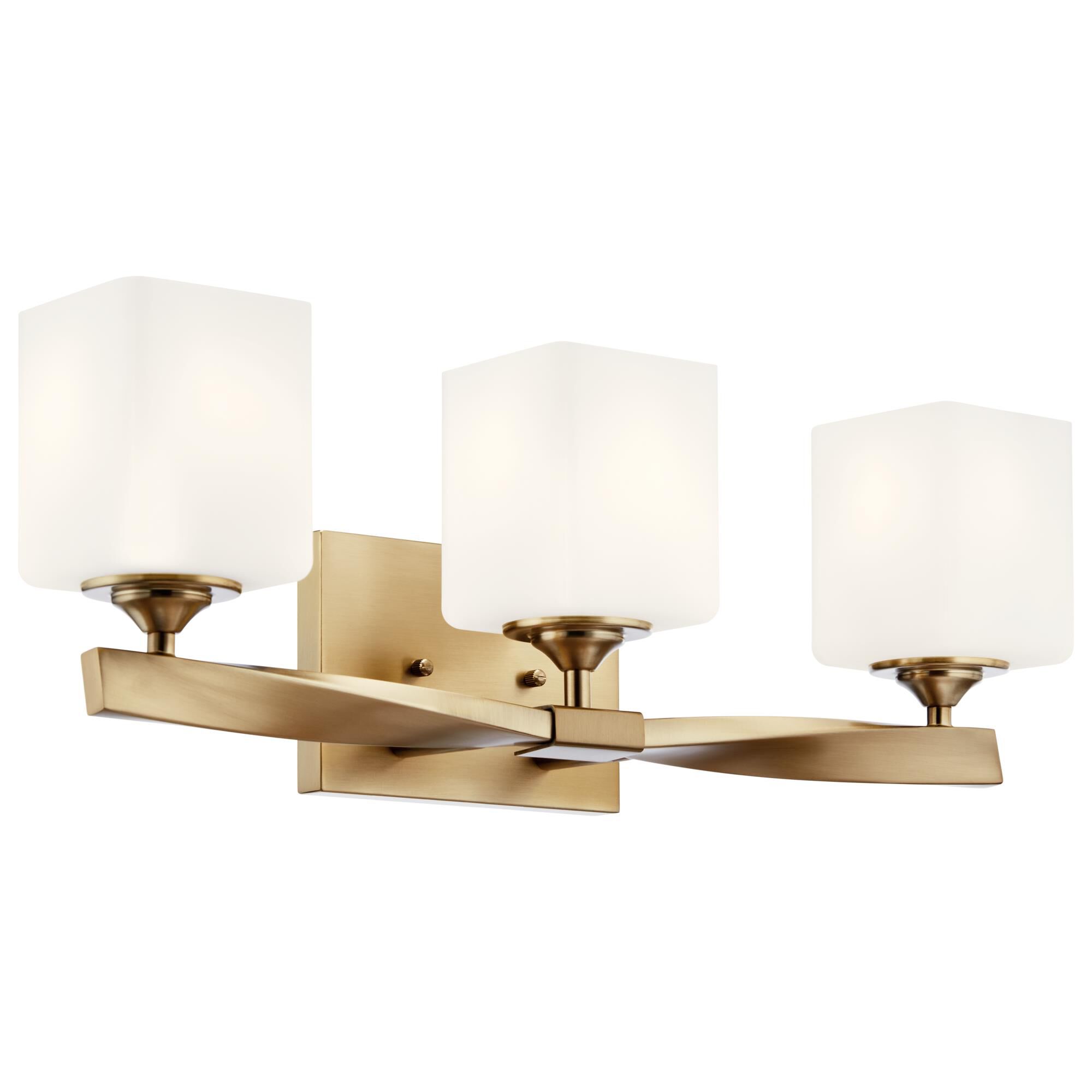 Shown in Champagne Bronze finish and Satin Etched Cased Opal glass