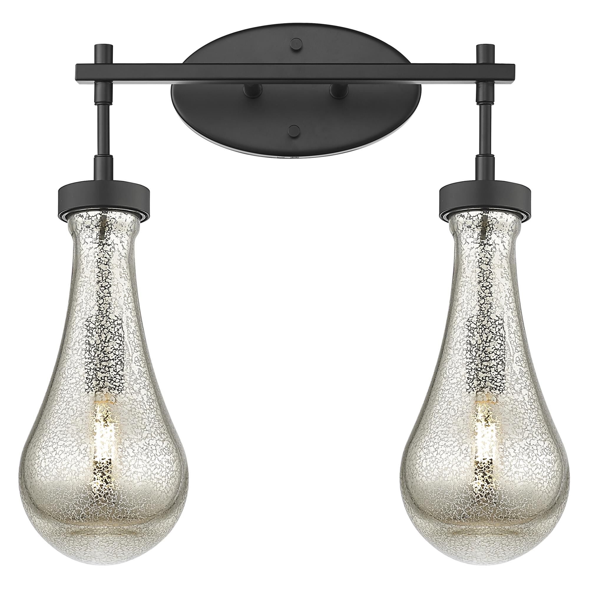 Shown in Matte Black finish and Mercury glass