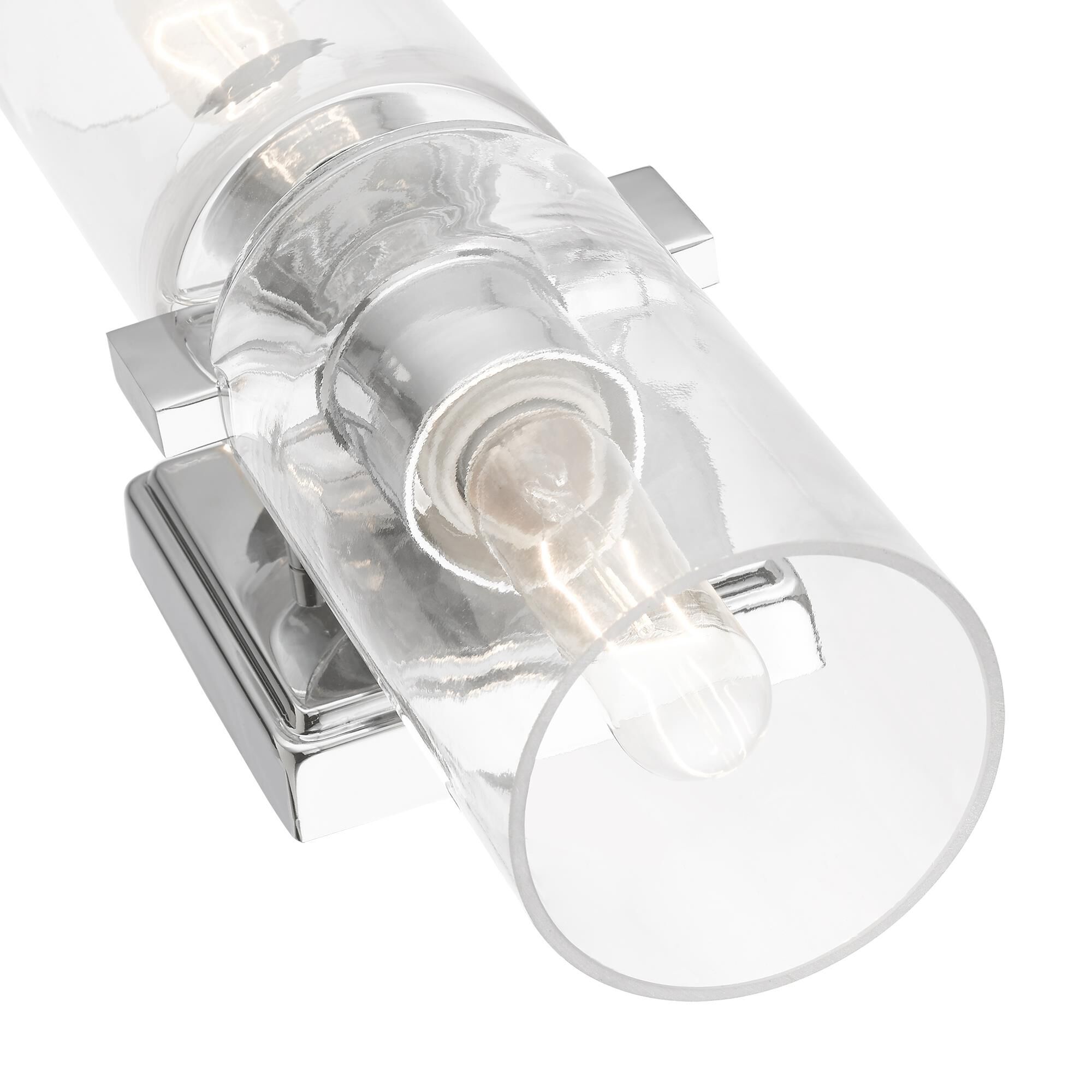 Shown in Polished Chrome finish and Clear glass