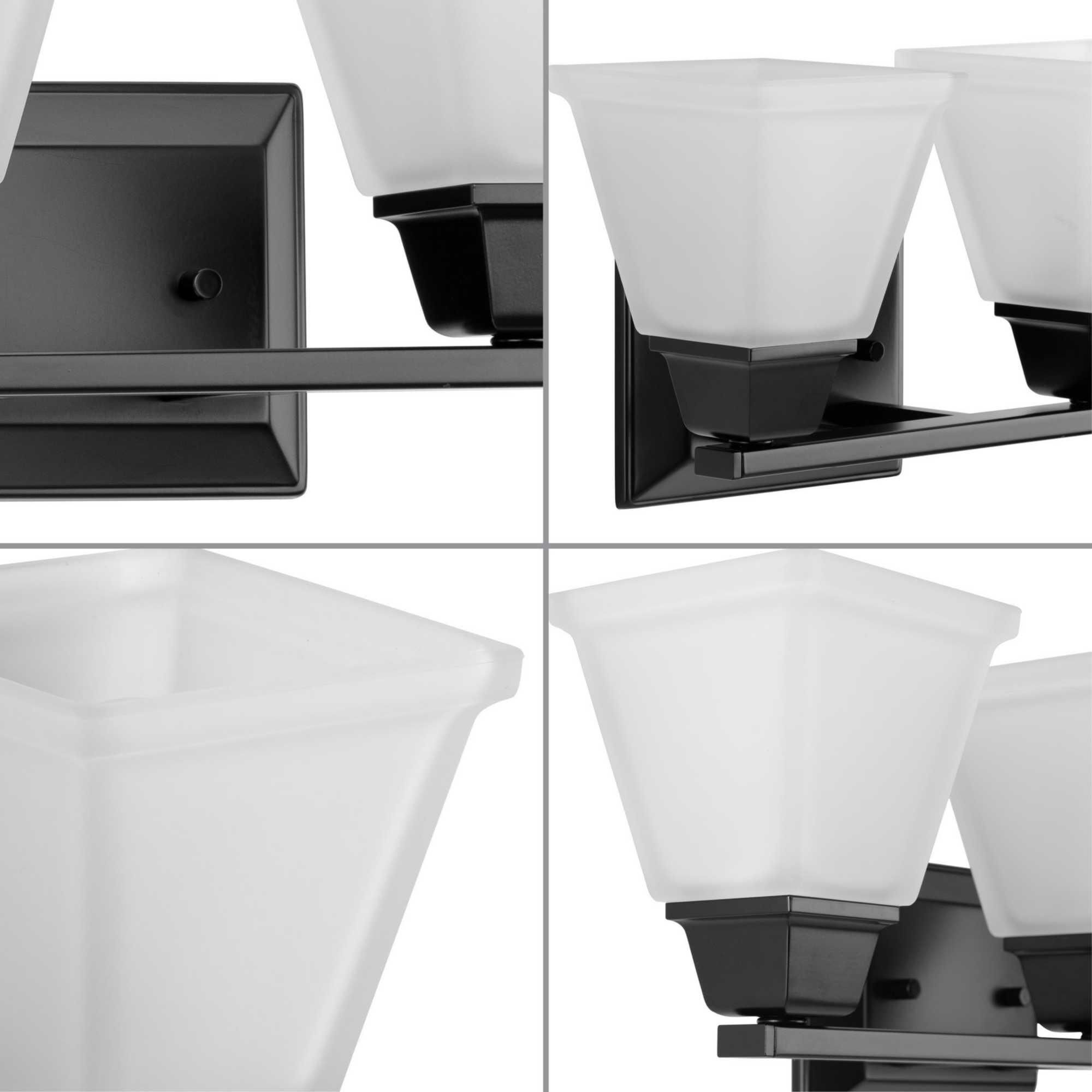 Shown in Matte Black finish and Etched glass