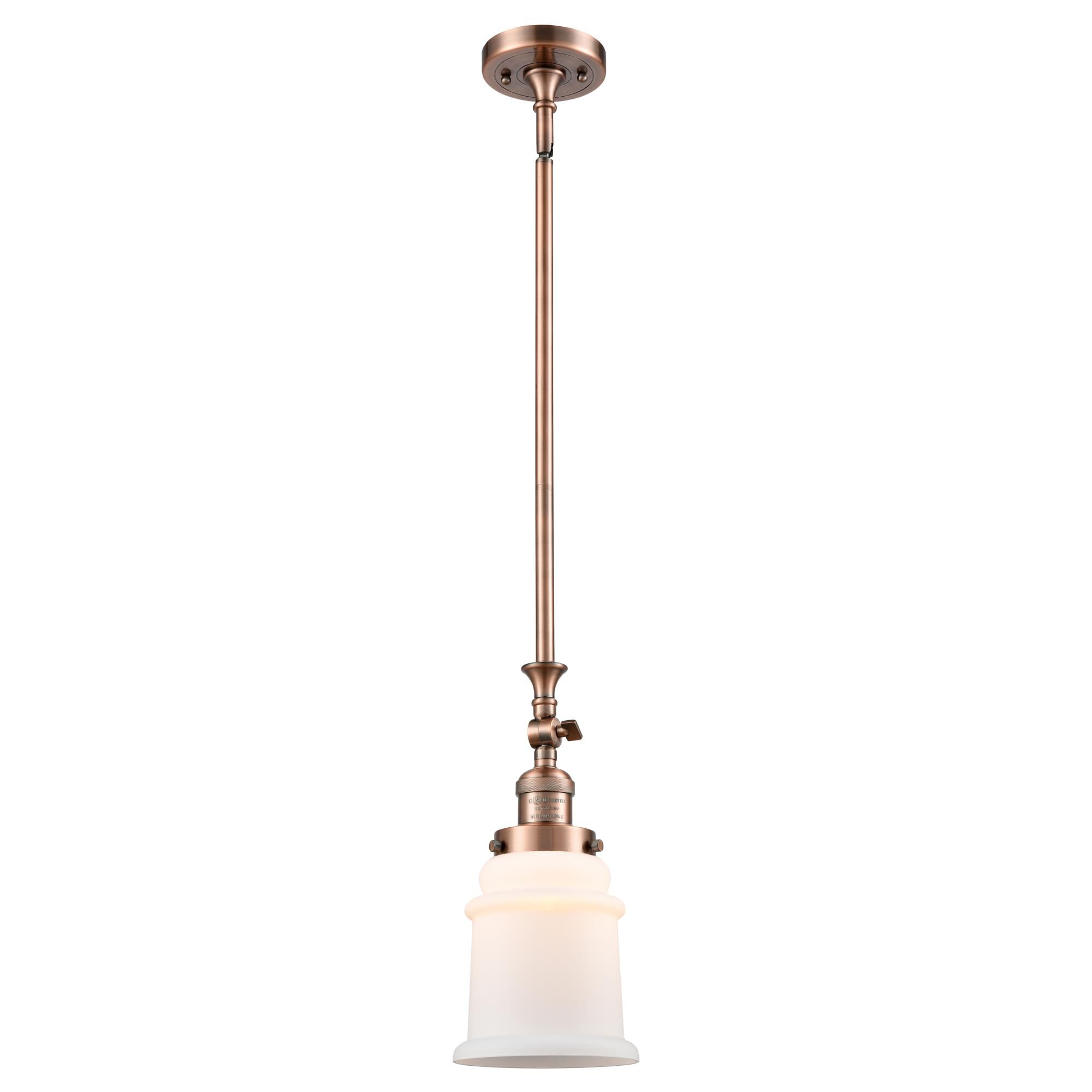 Shown in Antique Copper finish and Matte White - Bell glass