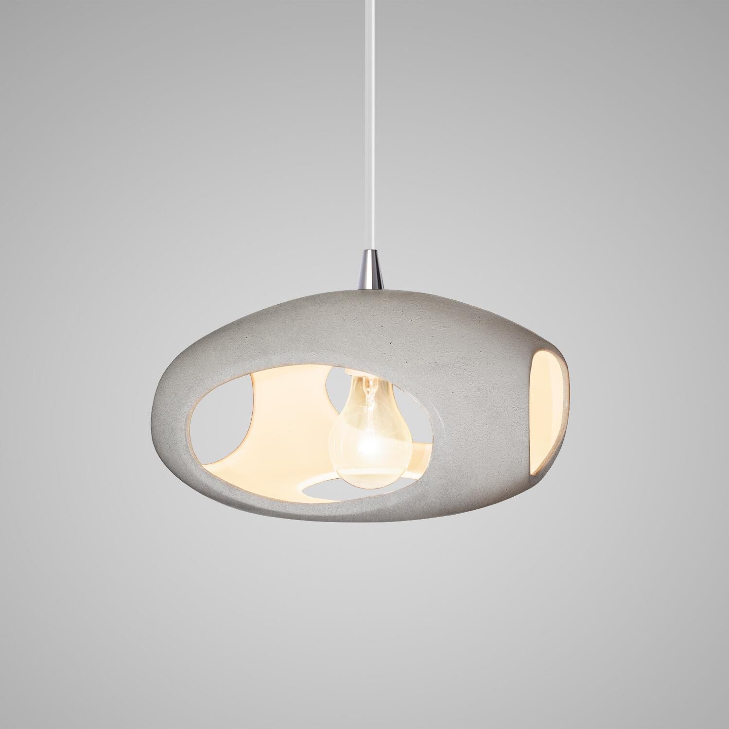 Shown in Polished Chrome finish and Concrete Ceramic shade