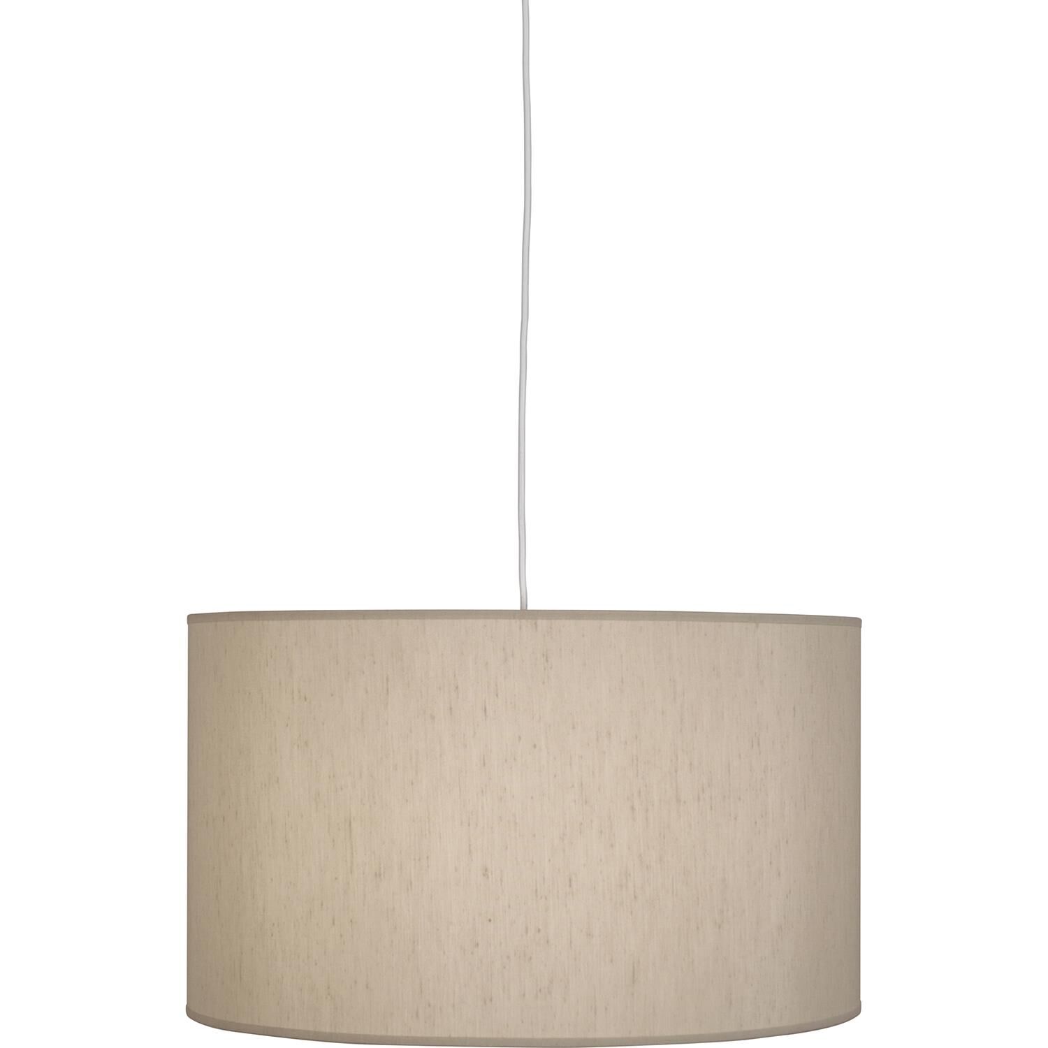 Shown in Painted White  finish and Bone Dupoini Fabric With Fabric Diffuser shade