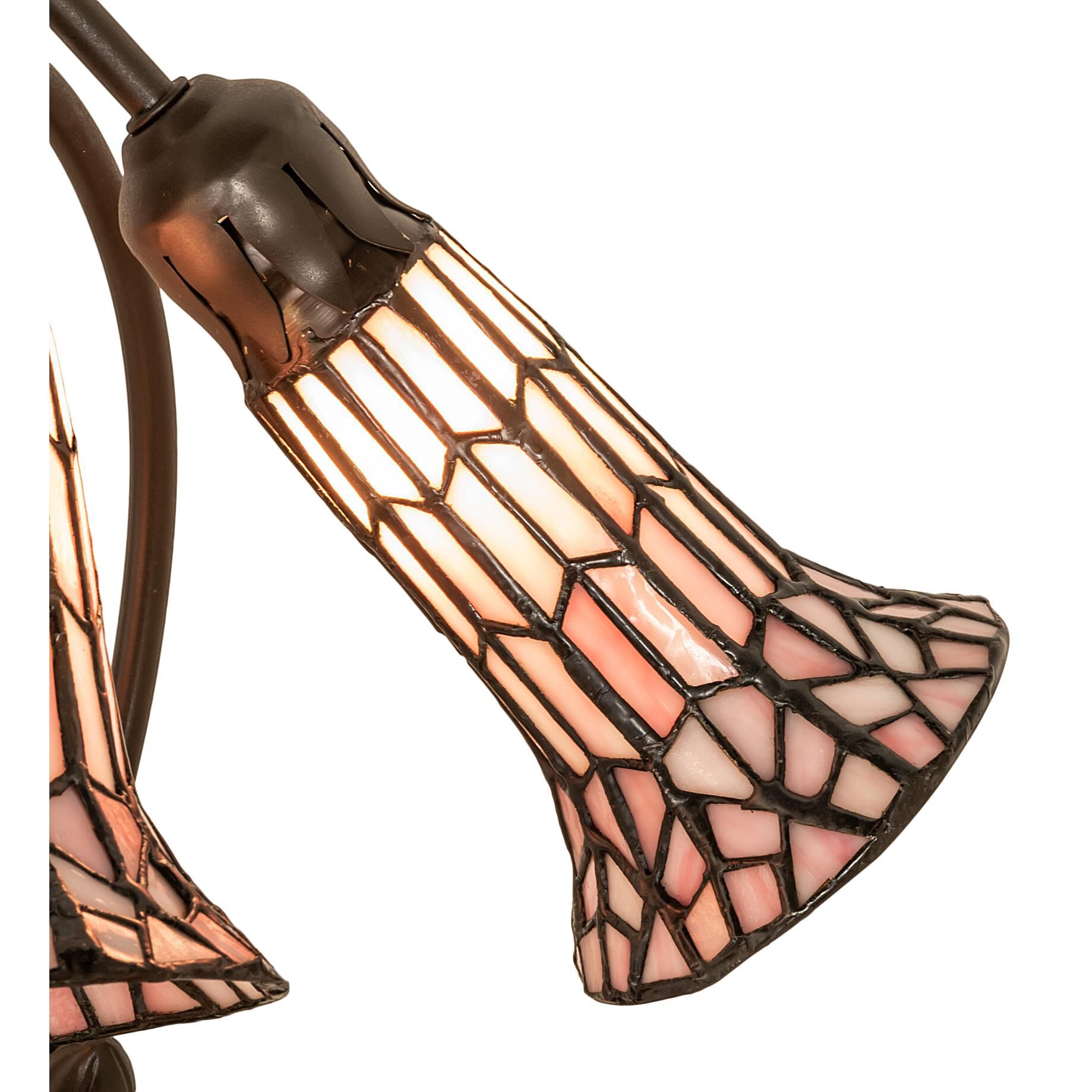 Shown in Mahogany Bronze finish and Pink glass