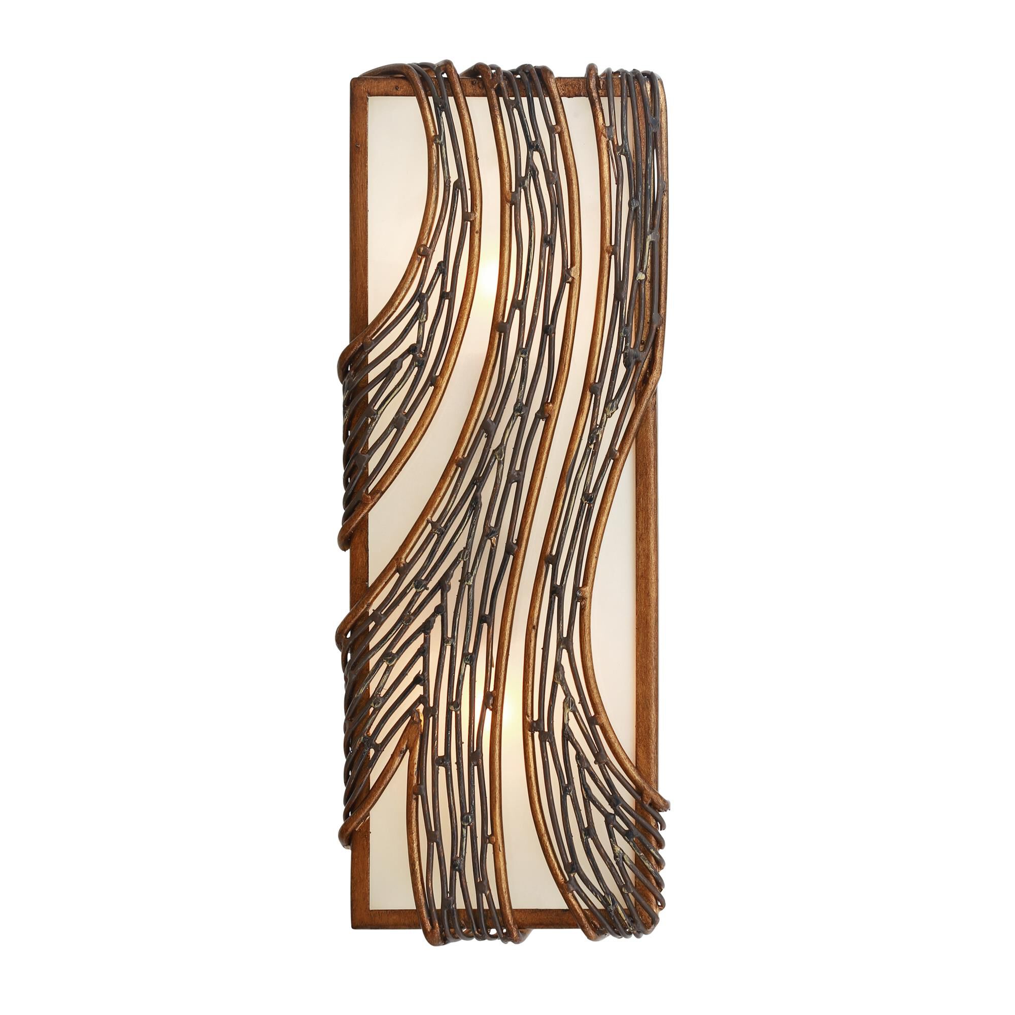 Shown in Hammered Ore finish and Recycled Frosted glass and Recycled Glass shade