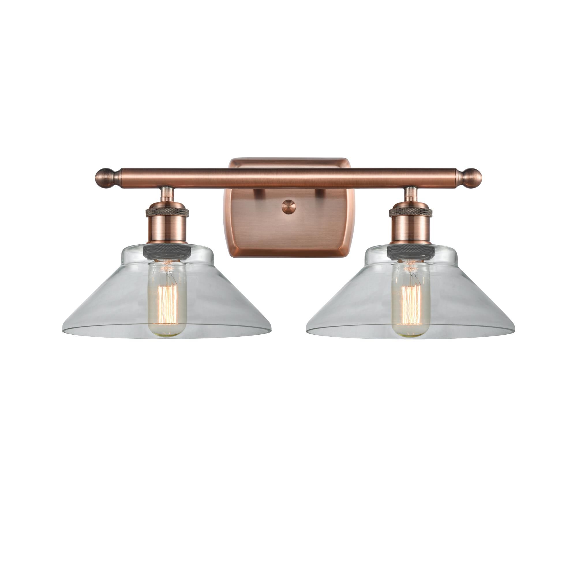 Shown in Antique Copper finish and Disc glass and Glass shade
