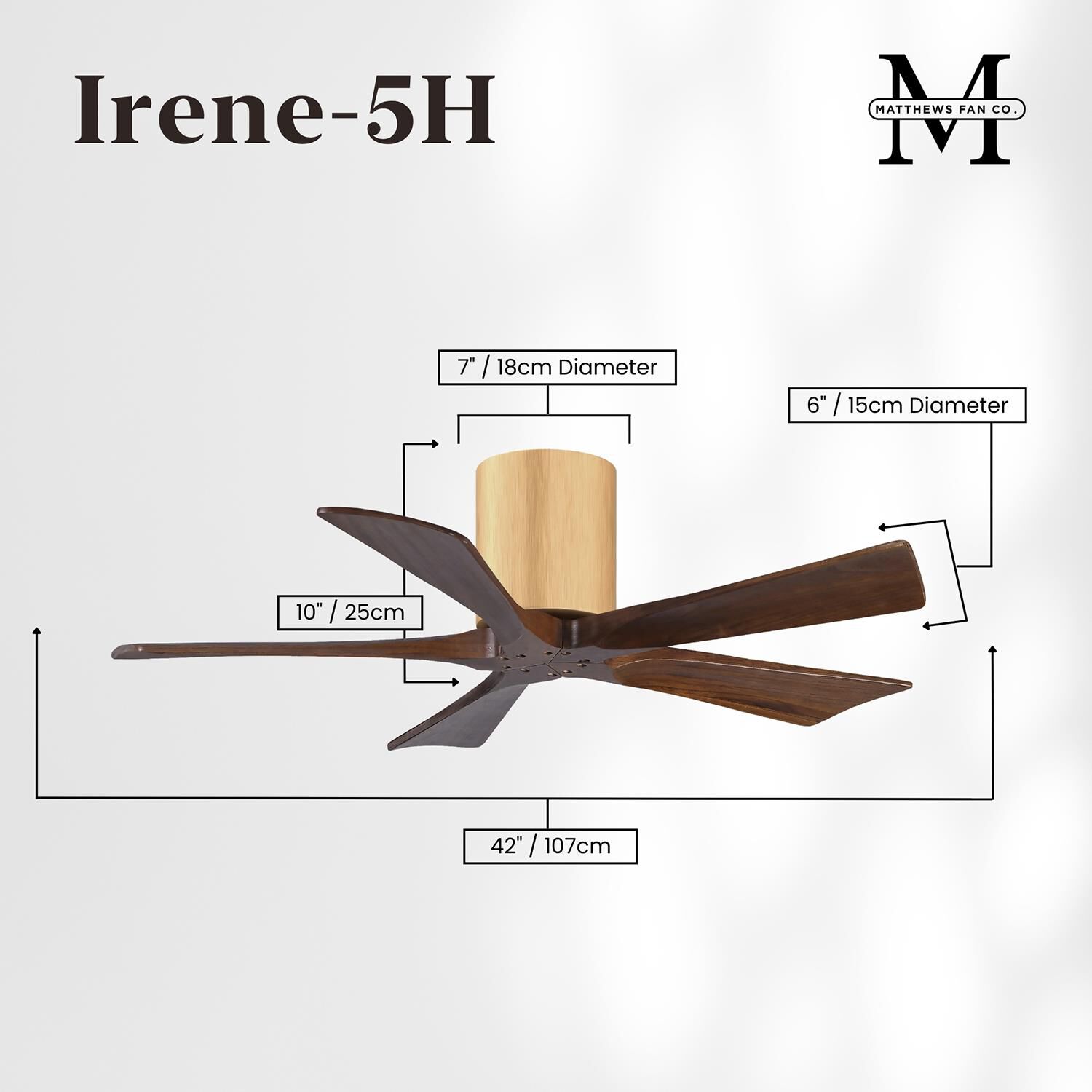Irene 42 Inch Flush Mount Fan by Matthews Fan Company