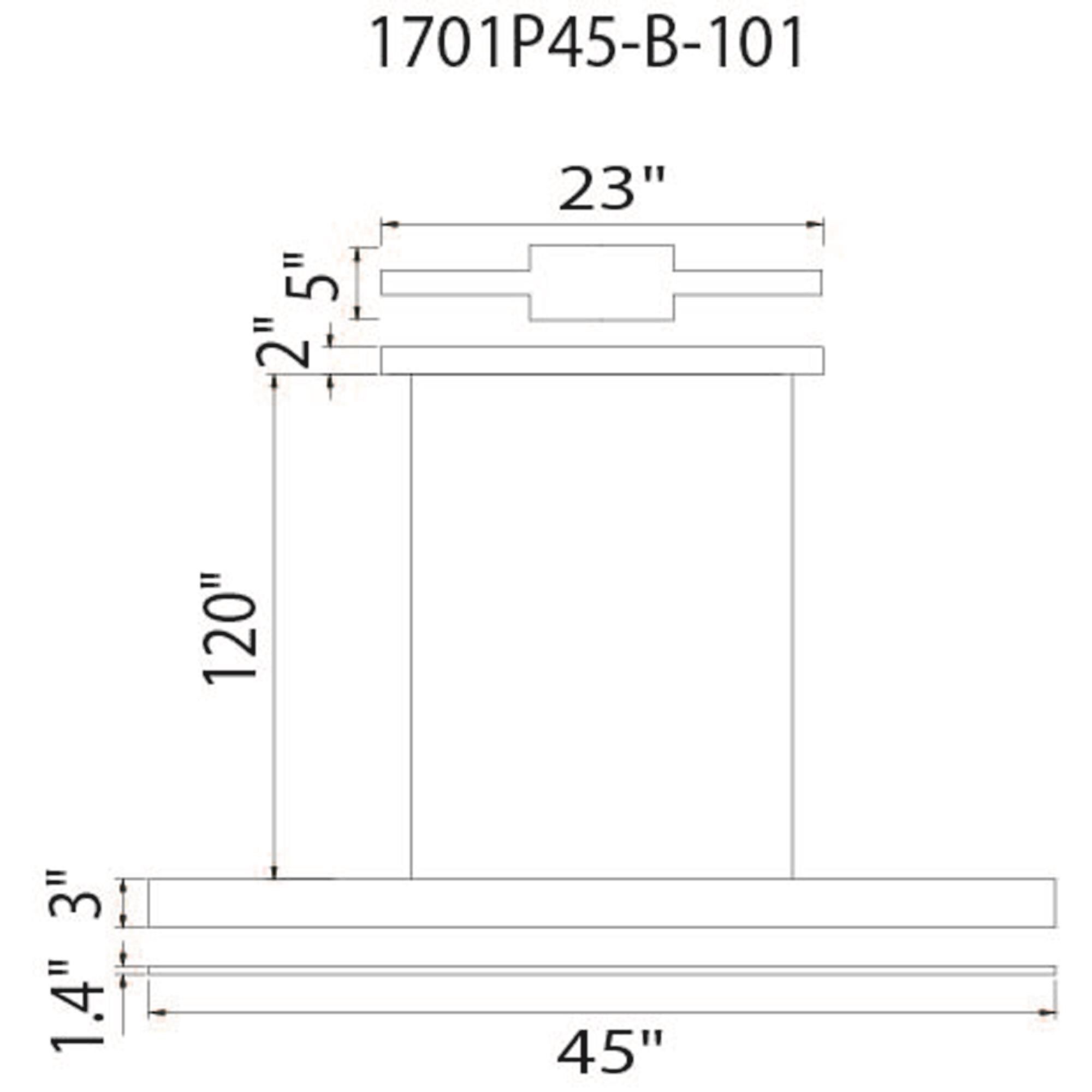 CWI Lighting Pienza 45 Inch Linear Suspension Light