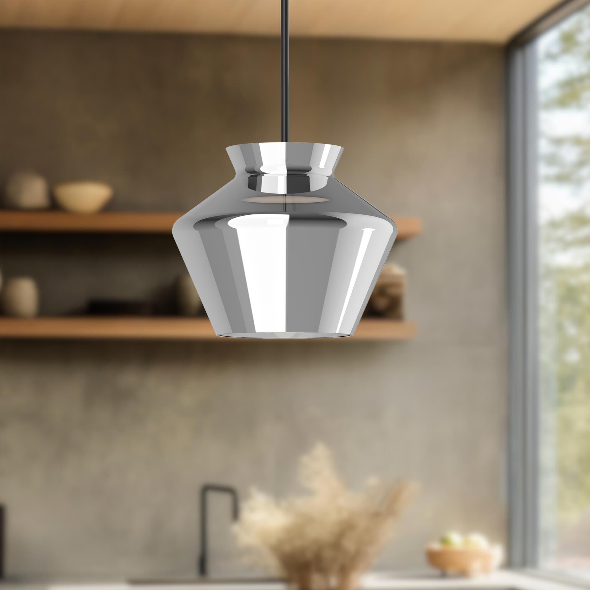 Shown in Black finish and Chrome with Frosted Acrylic Diffuser glass