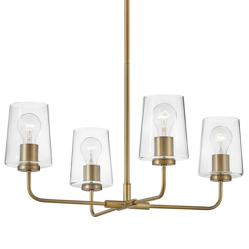 Shown in Lacquered Brass finish and Clear glass