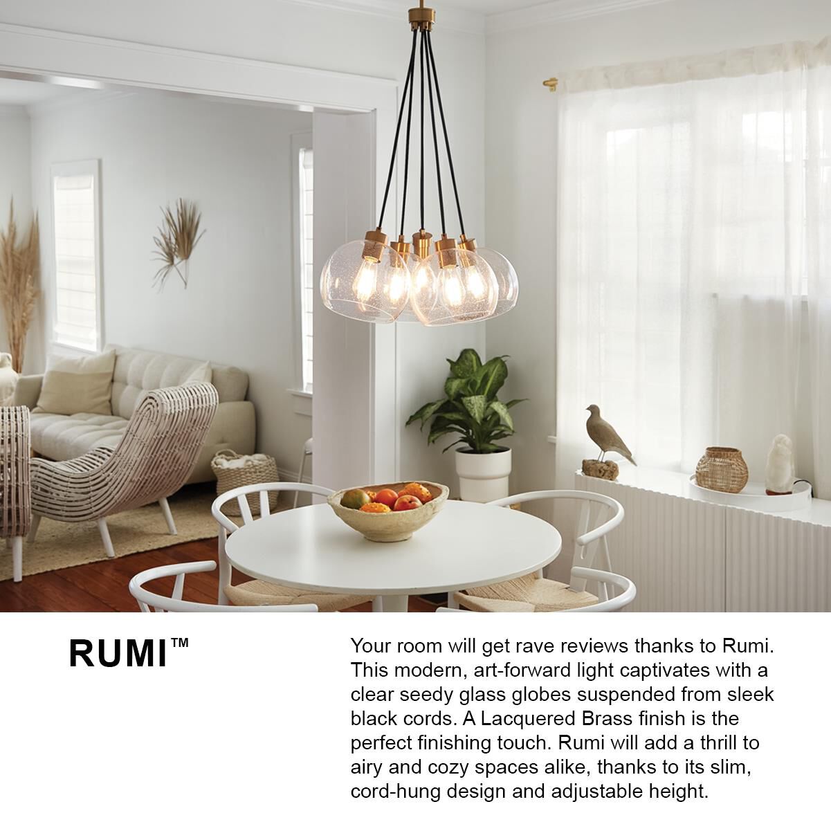 Rumi 40 Inch 7 Light Linear Suspension Light by Lark