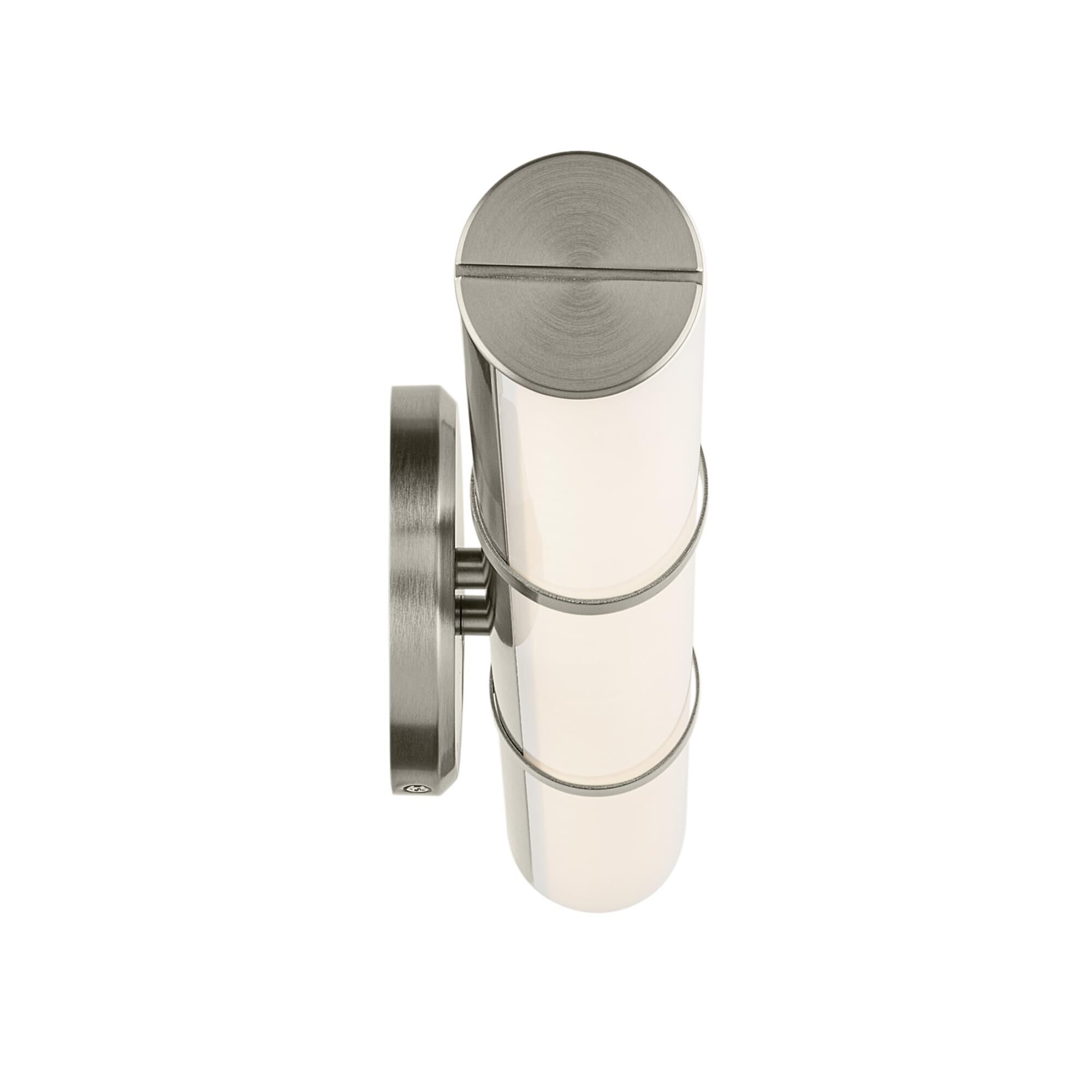 Shown in Brushed Nickel finish and Clear with Painted White Inside glass