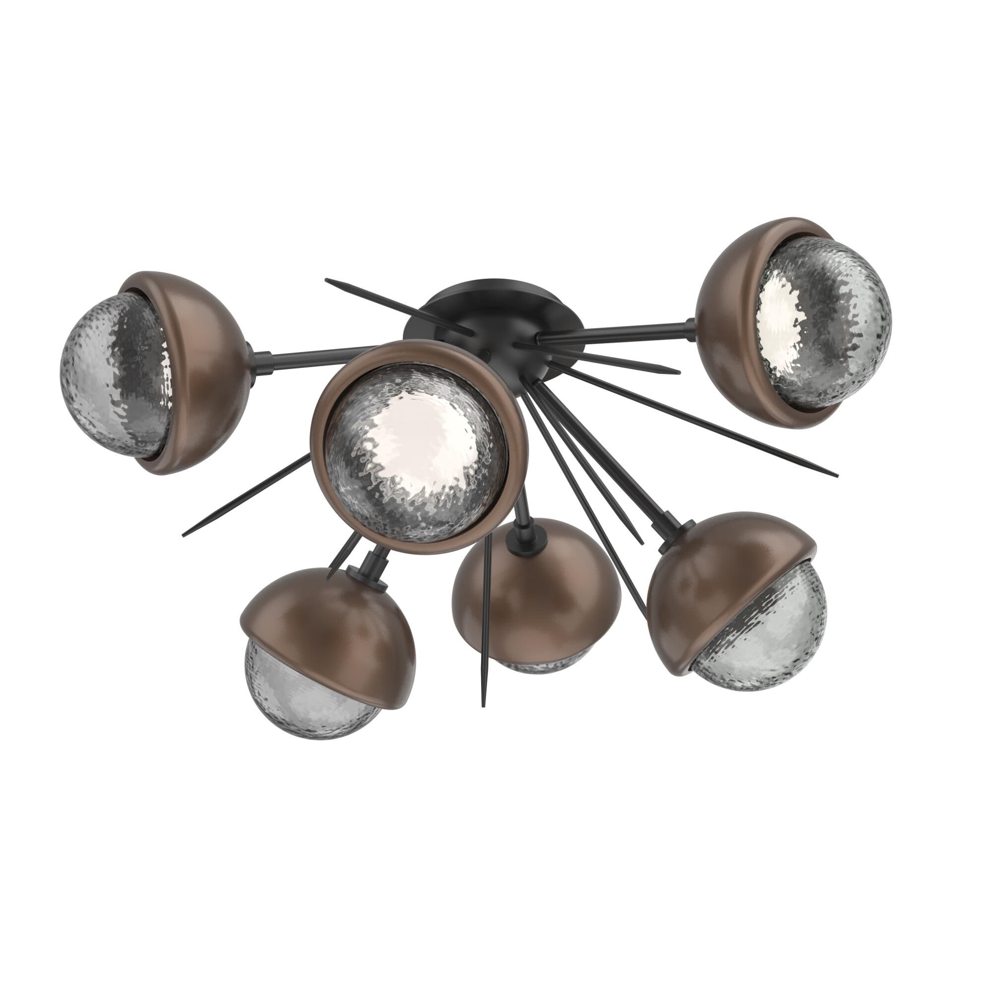 Shown in Matte Black finish and Smoke glass and Burnished Bronze accent