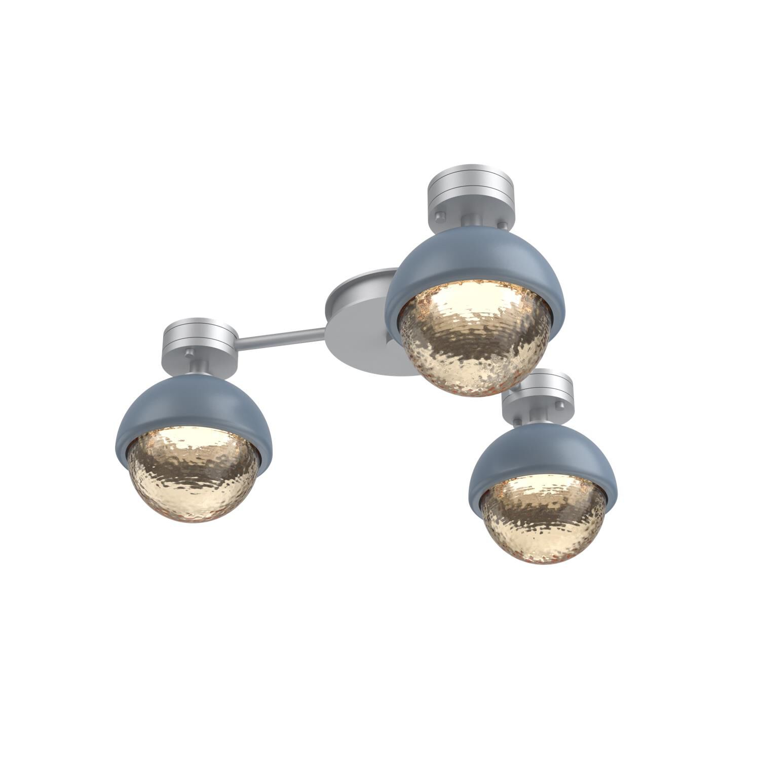 Shown in Classic Silver finish and Amber glass and Poppy Blue accent