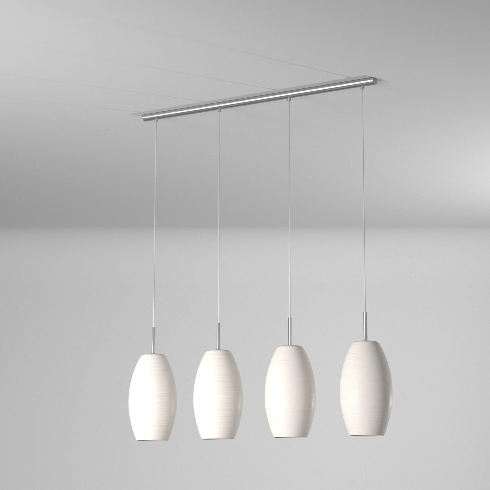 Shown in Matte Nickel finish and White glass