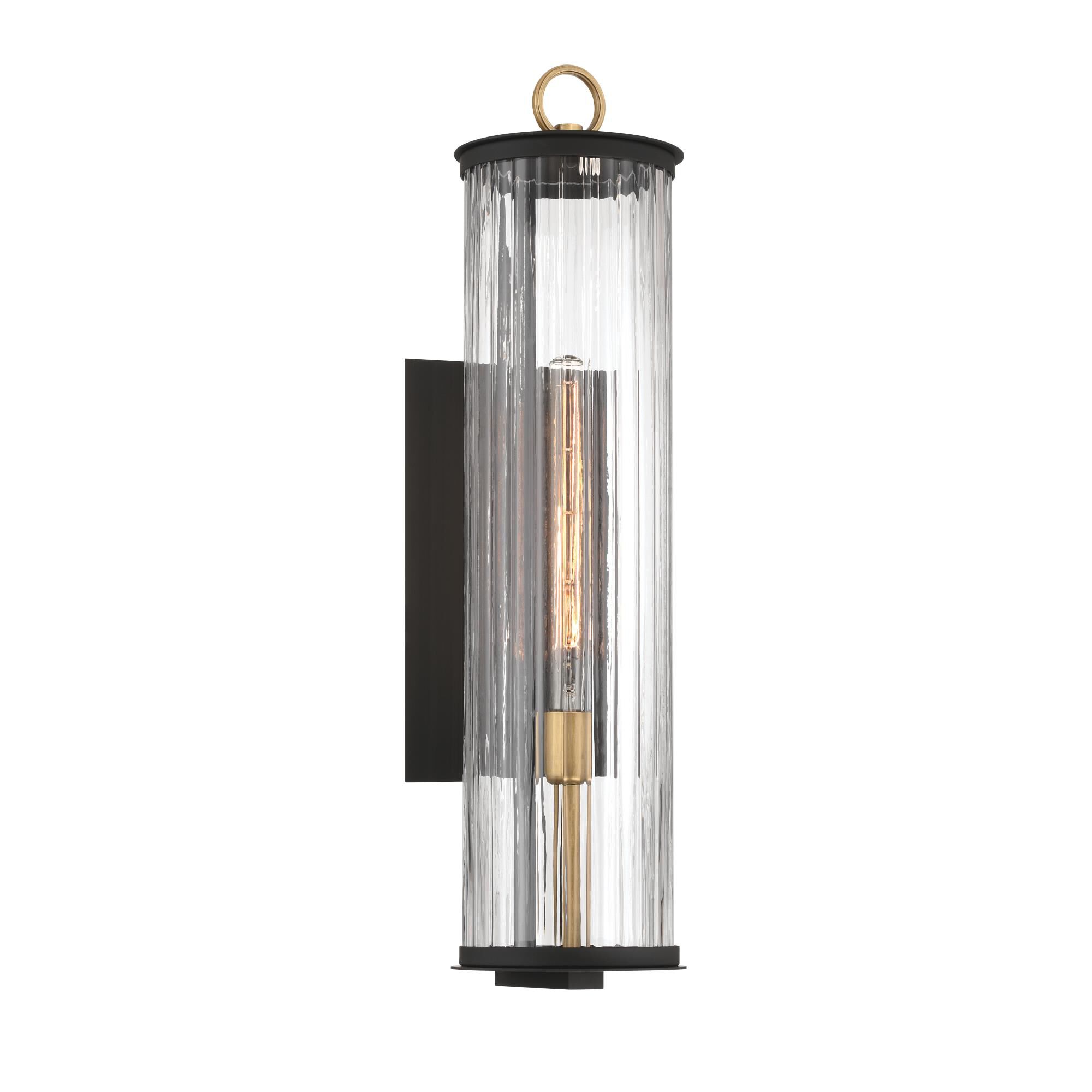 Shown in Legacy Brass (Painted) & Dark finish and Clear glass and Ribbed Glass shade