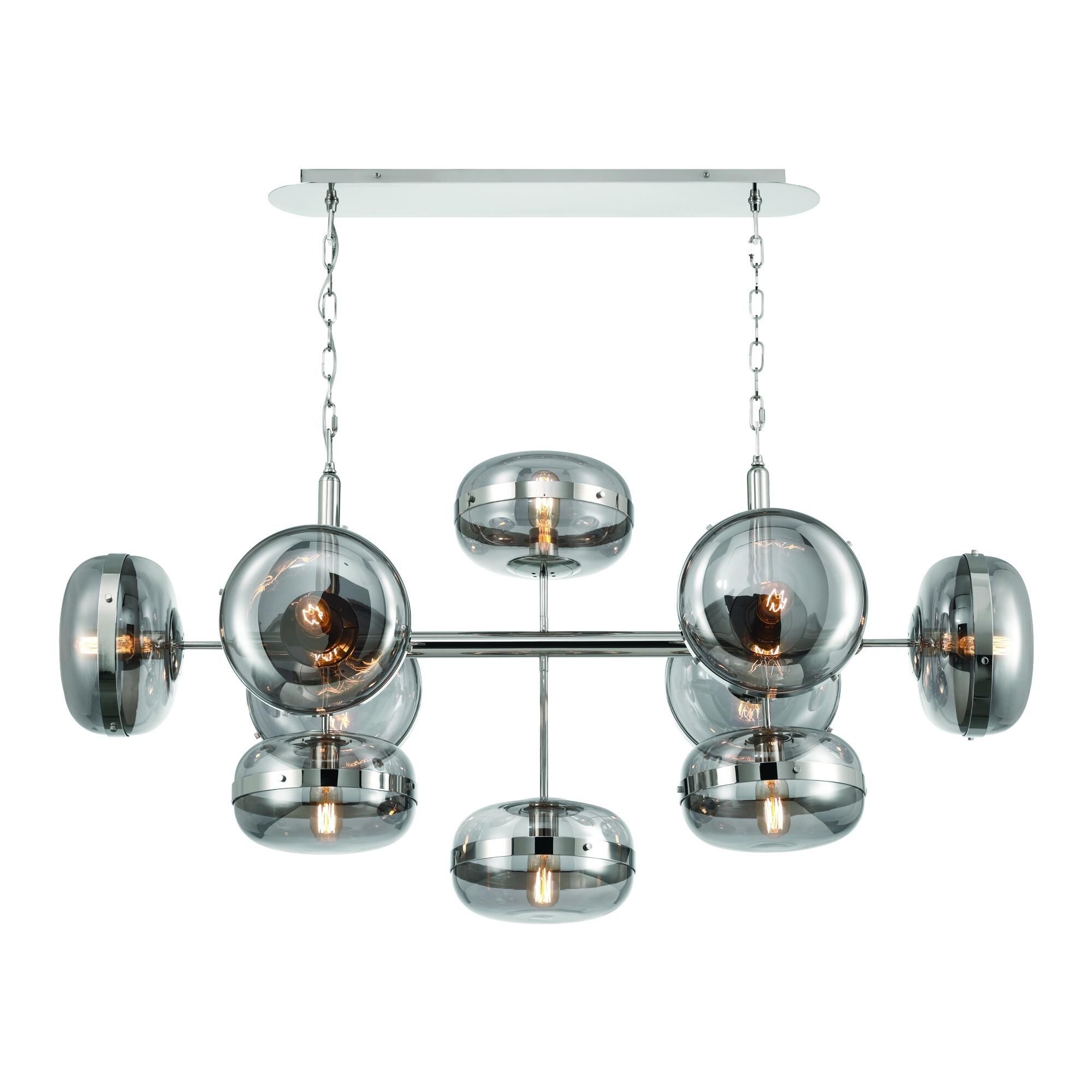 Shown in Nickel finish and Smoke  glass