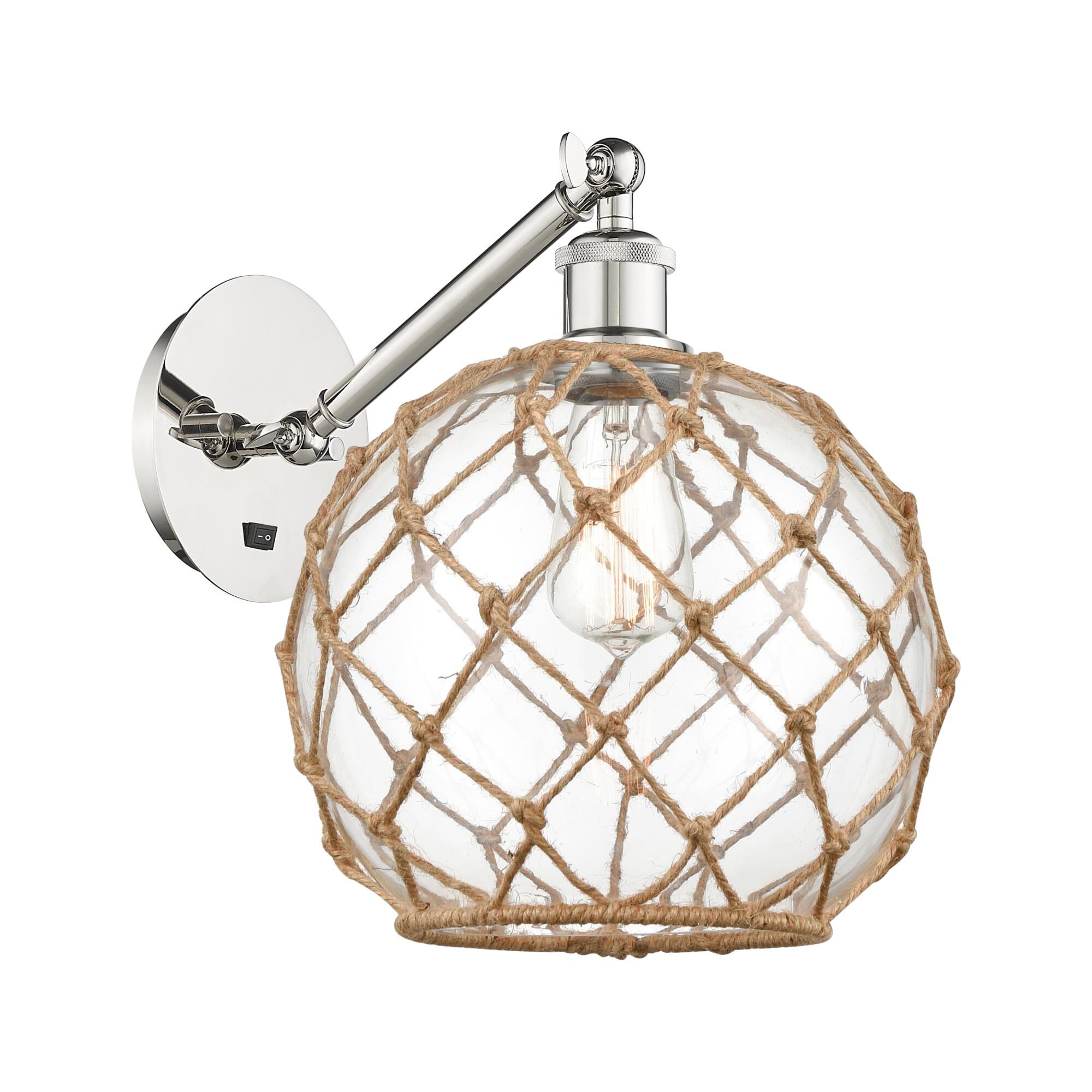 Bruno Marashlian Farmhouse Rope 10 Inch Wall Swing Lamp by Innovations Lighting