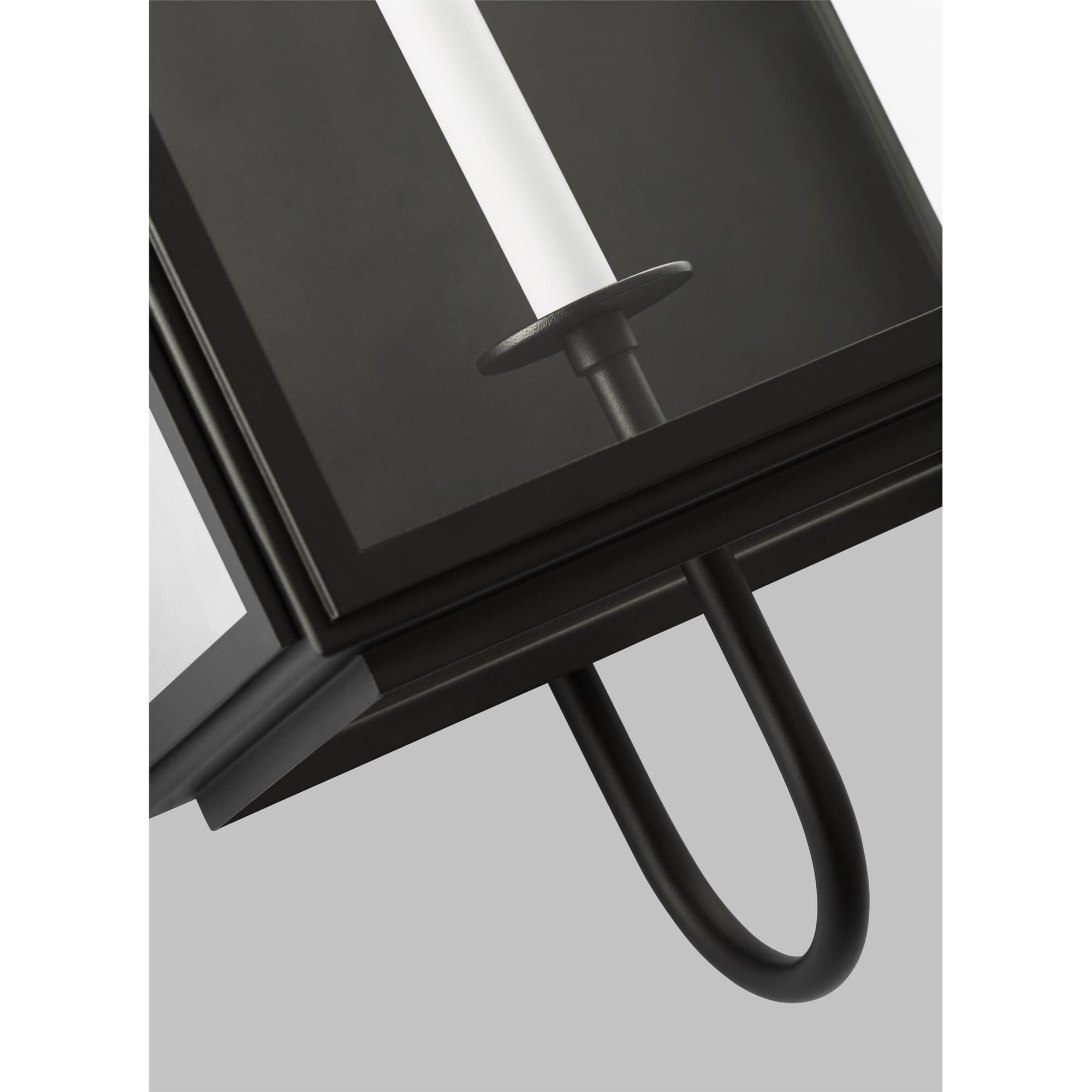 Shown in Textured Black finish and Clear Glass Panels shade