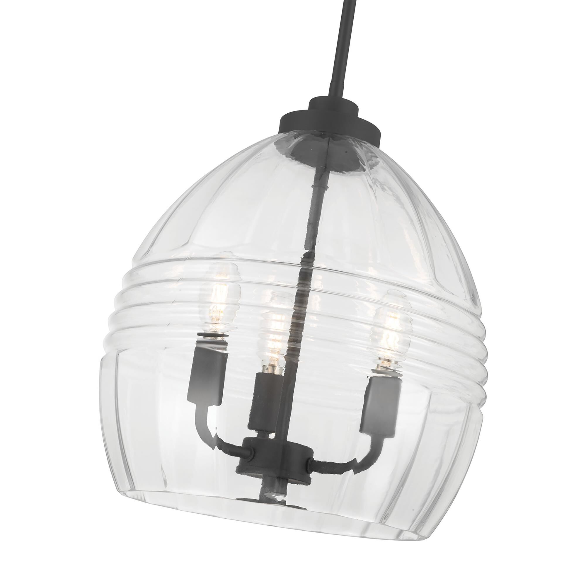 Shown in Matte Black finish and Clear glass