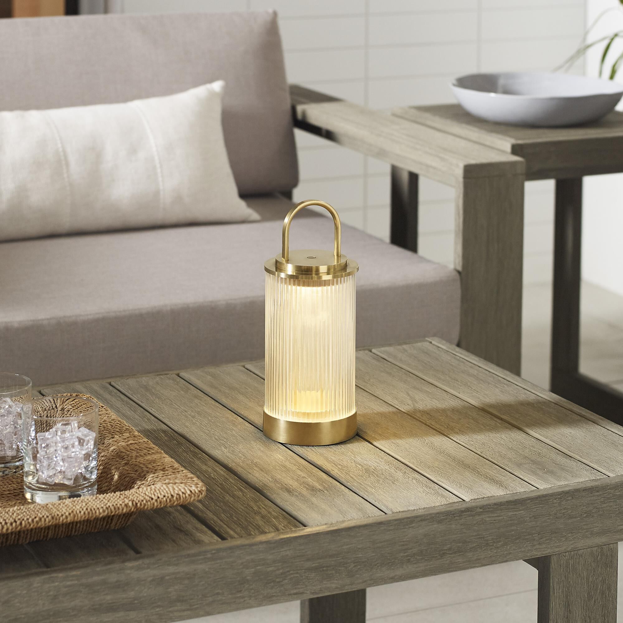 Shown in Natural Brass finish and Fluted glass