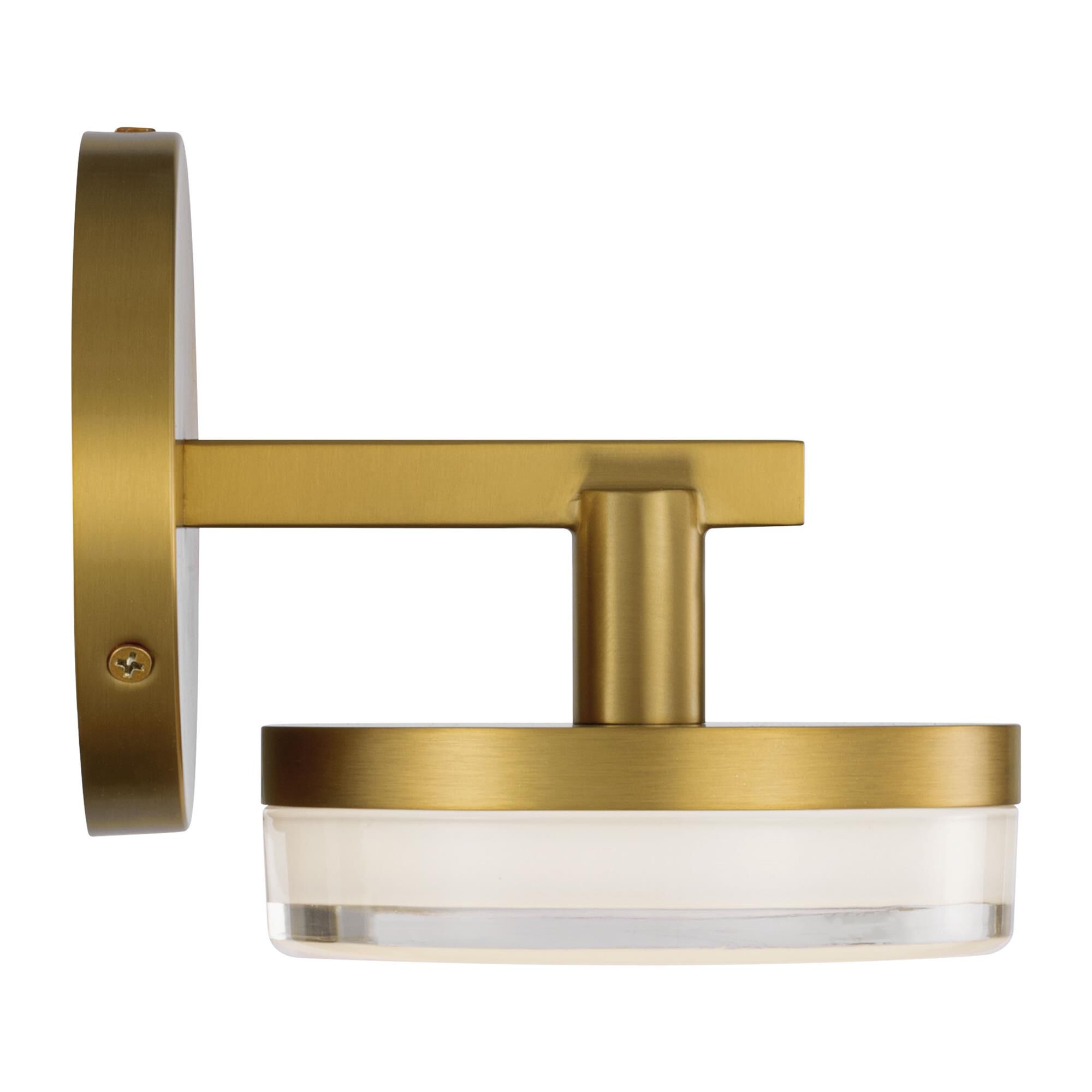 Shown in Burnished Brass finish and Silk Screen White Inside Clear Outside glass