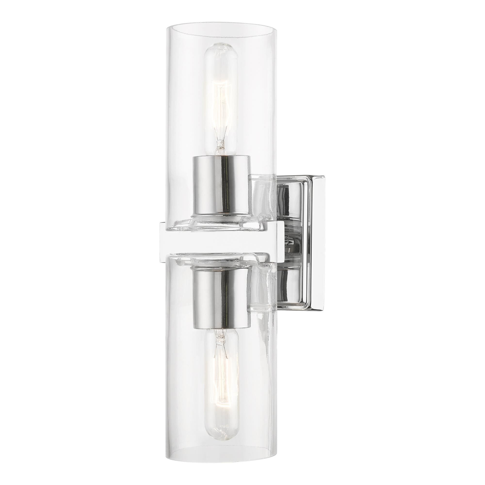 Shown in Polished Chrome finish and Clear glass