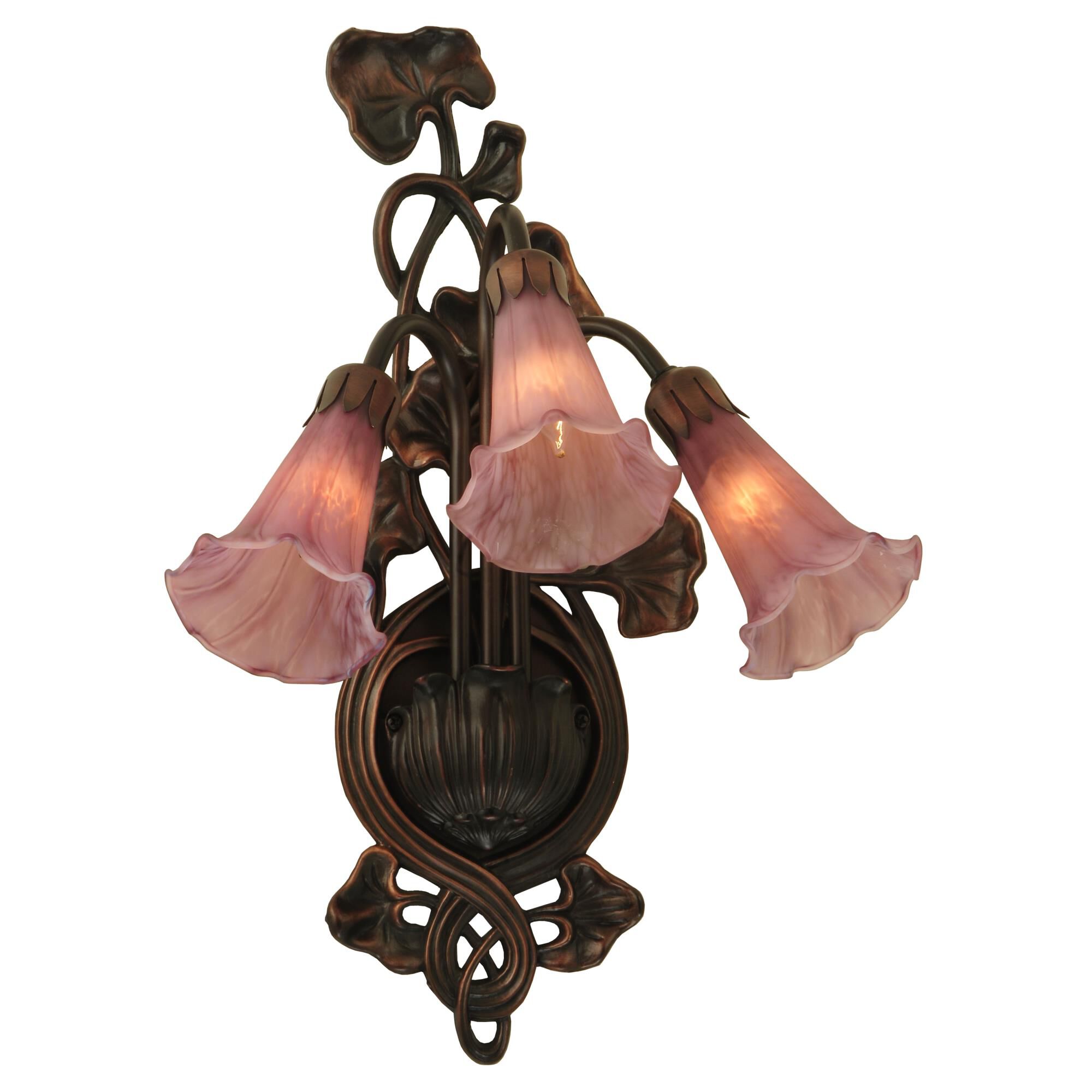 Cranberry Pond Lily 17 Inch Wall Sconce by Meyda Lighting