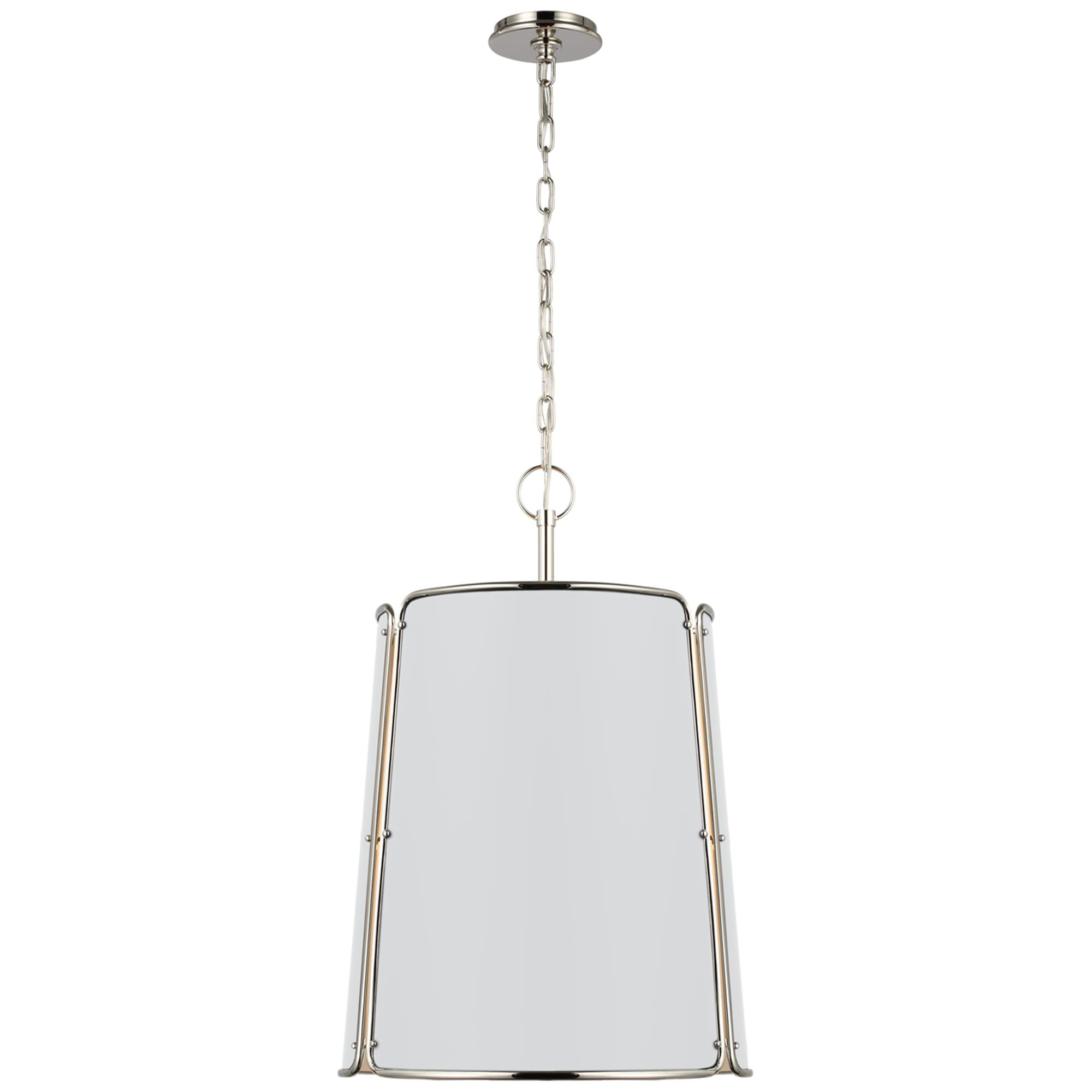 Shown in Polished Nickel finish and White shade