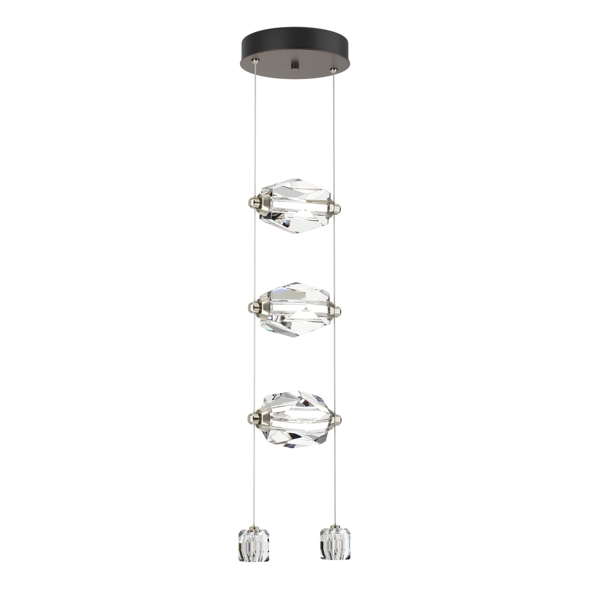 Shown in Bronze finish and Clear Crystal glass