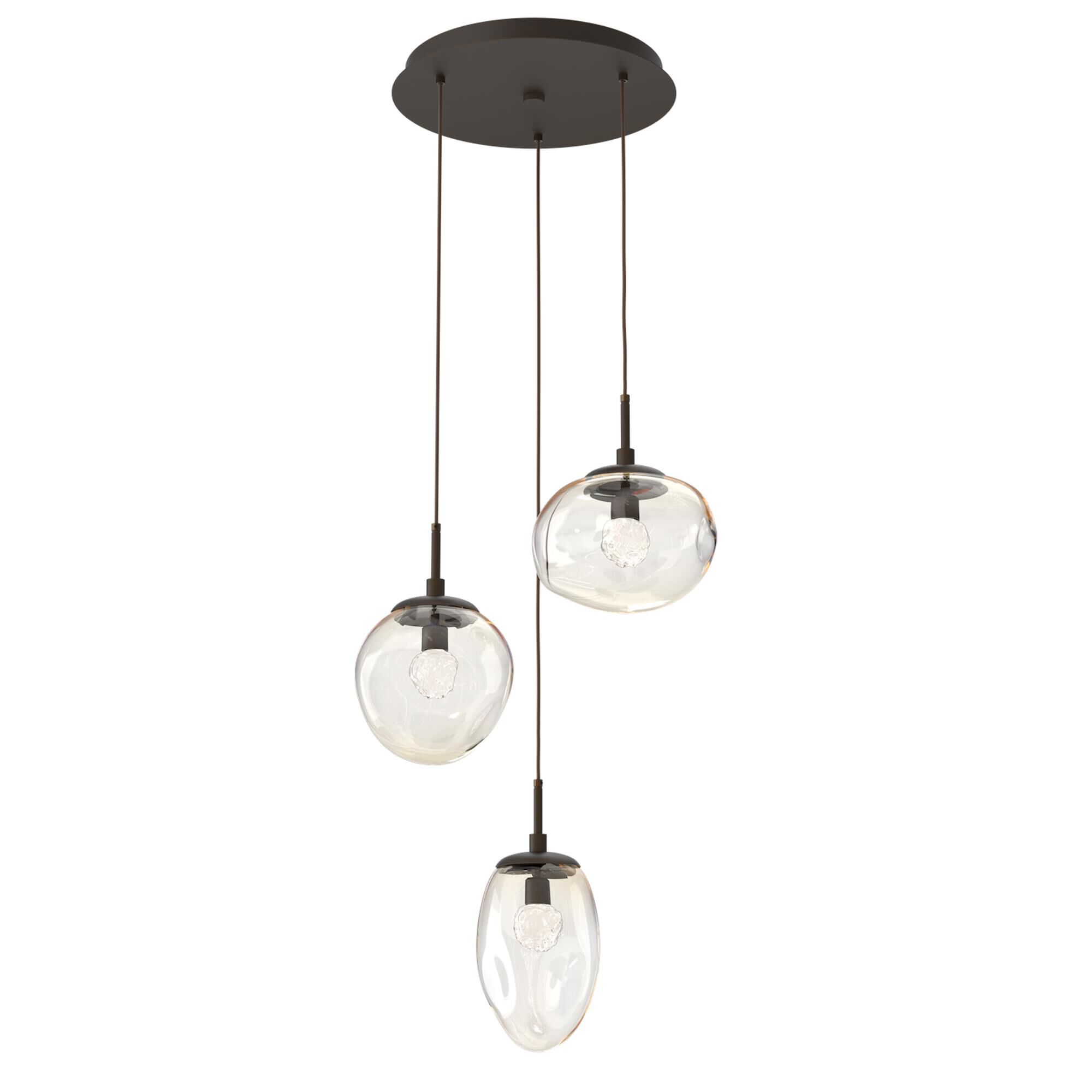 Shown in Flat Bronze finish and Floret Inner Amber Outer glass