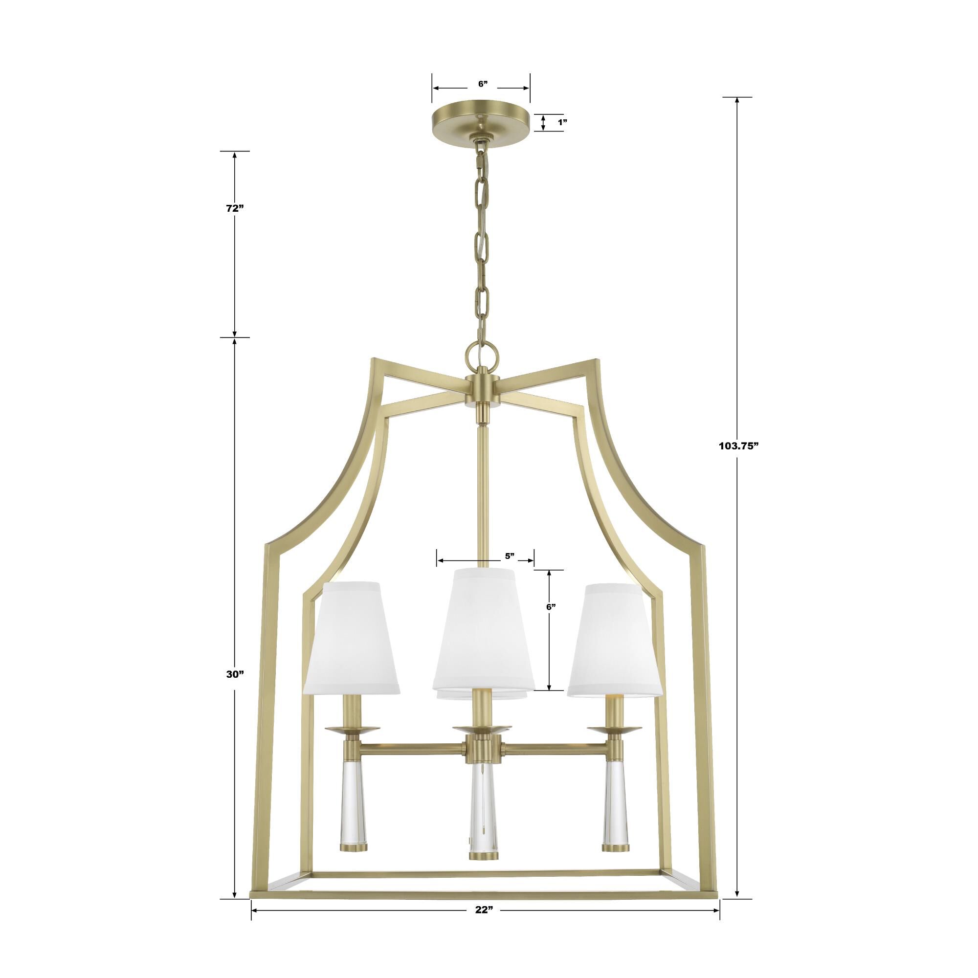 Baxter 22 Inch 4 Light Mini Chandelier by Crystorama