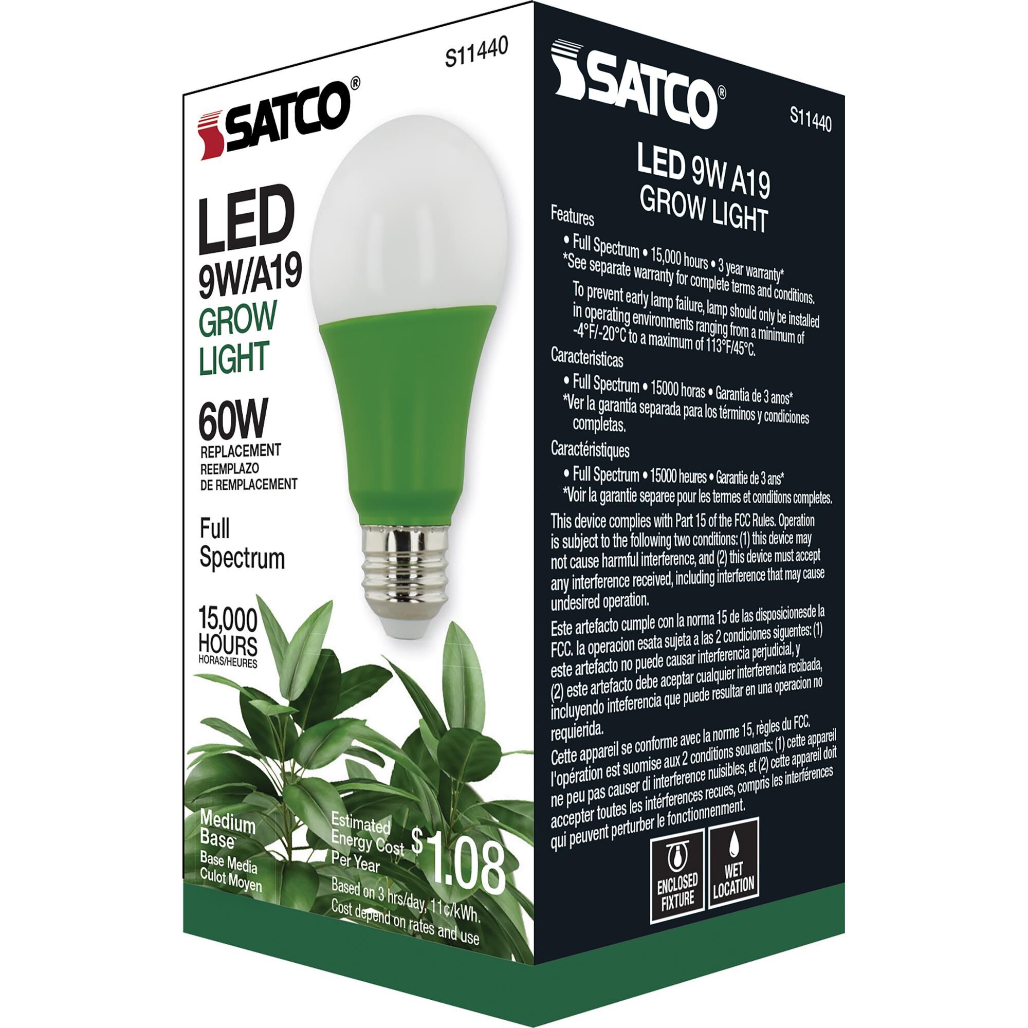 9 Watt A19 LED Light Bulb by Satco