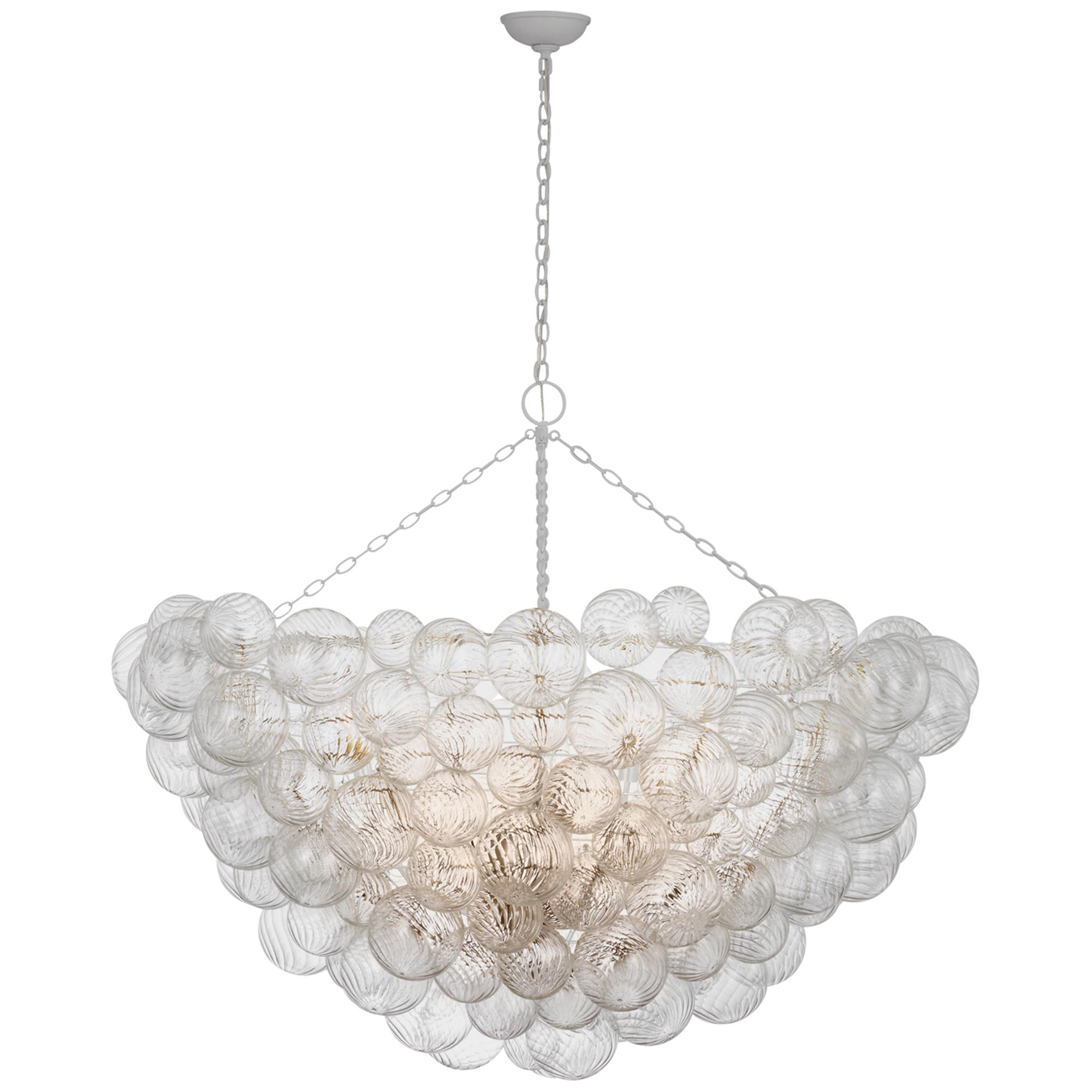 Shown in Plaster White And Clear Swirled Glass finish